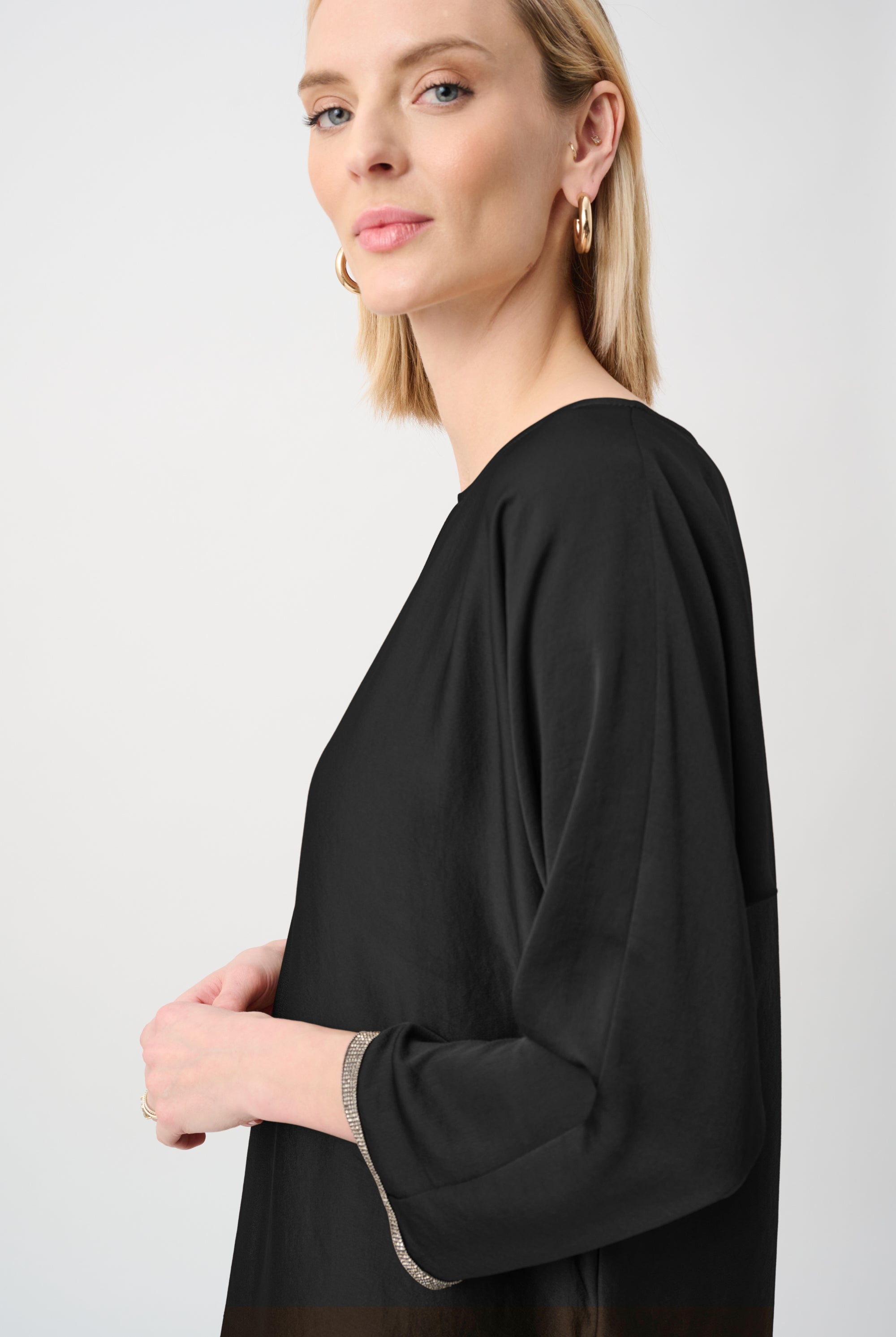 Recycled Satin Boat-Neck Tunic