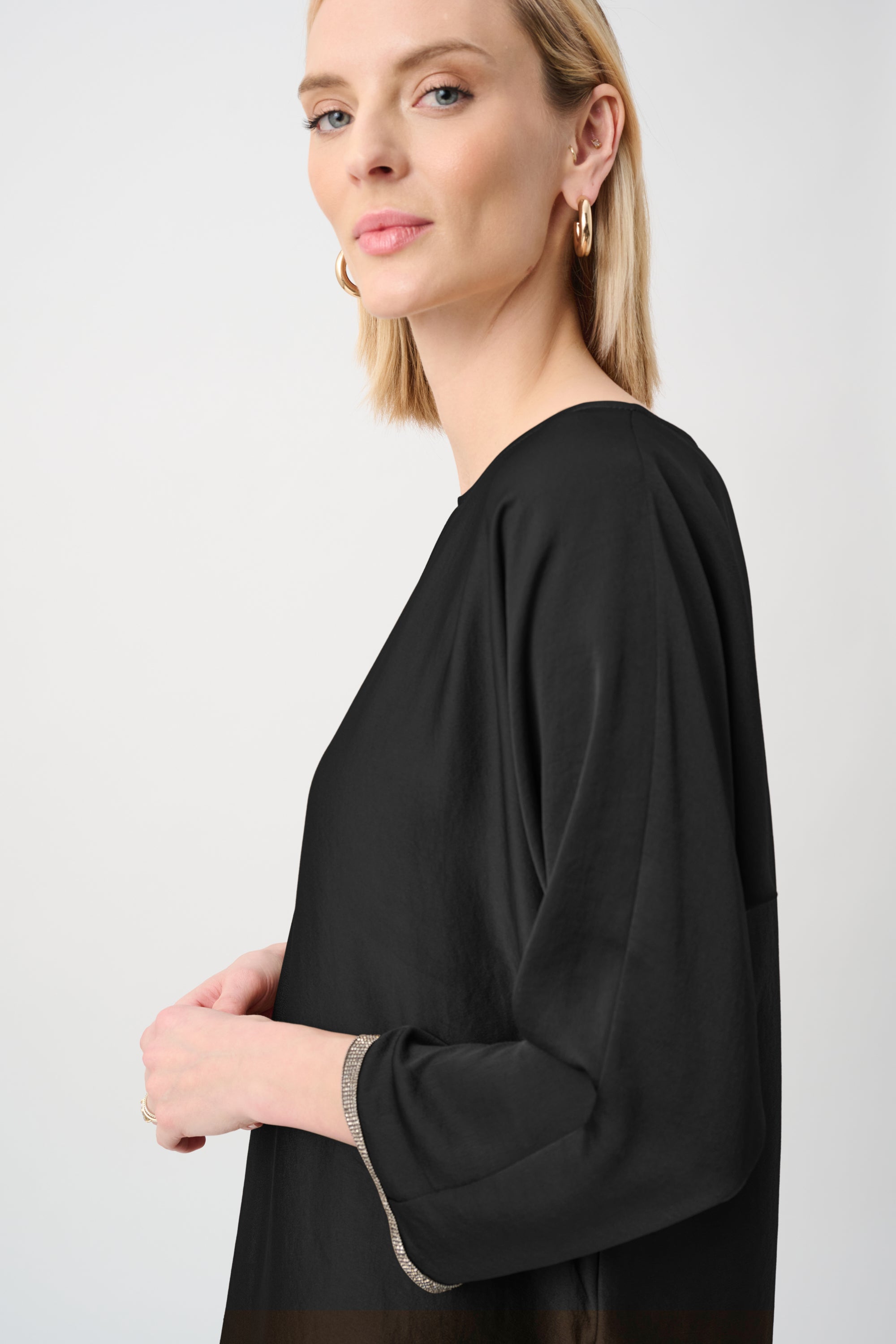 Recycled Satin Boat-Neck Tunic