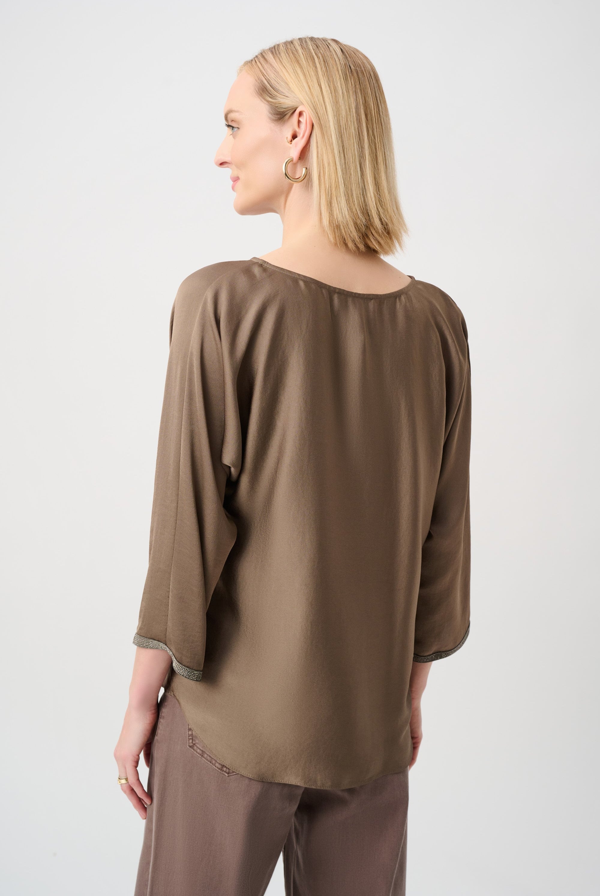 Recycled Satin Boat-Neck Tunic