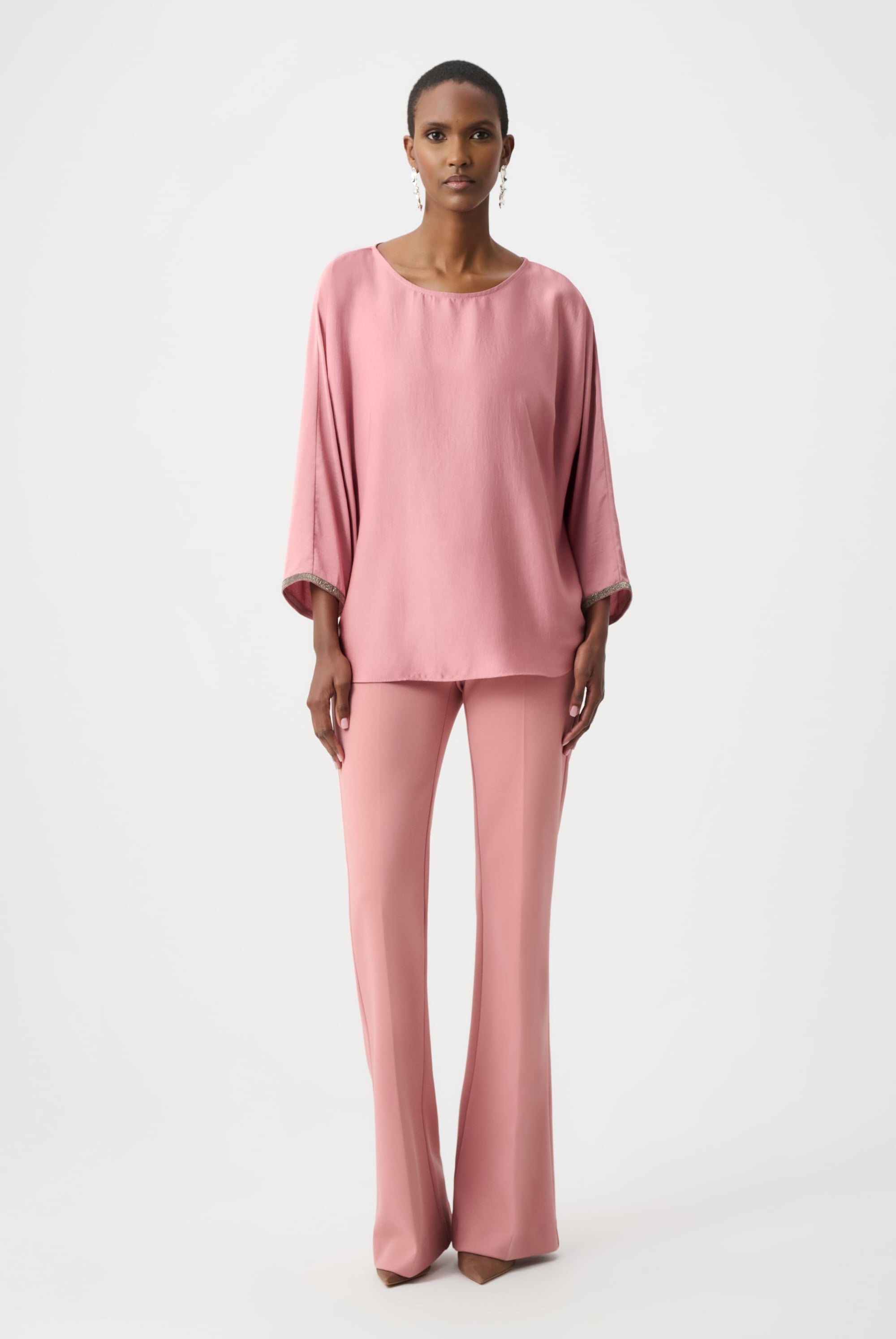 Recycled Satin Boat-Neck Tunic
