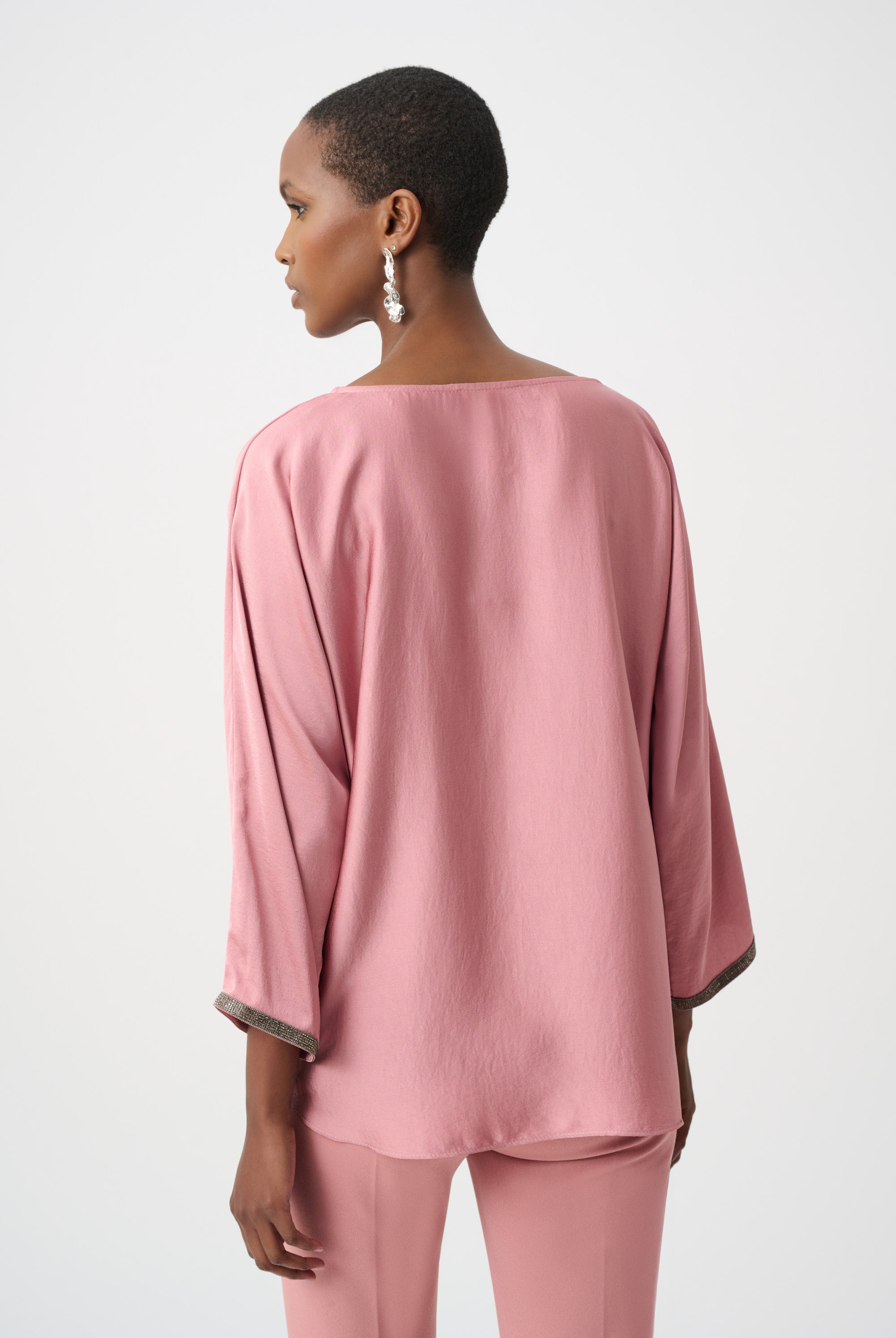 Recycled Satin Boat-Neck Tunic
