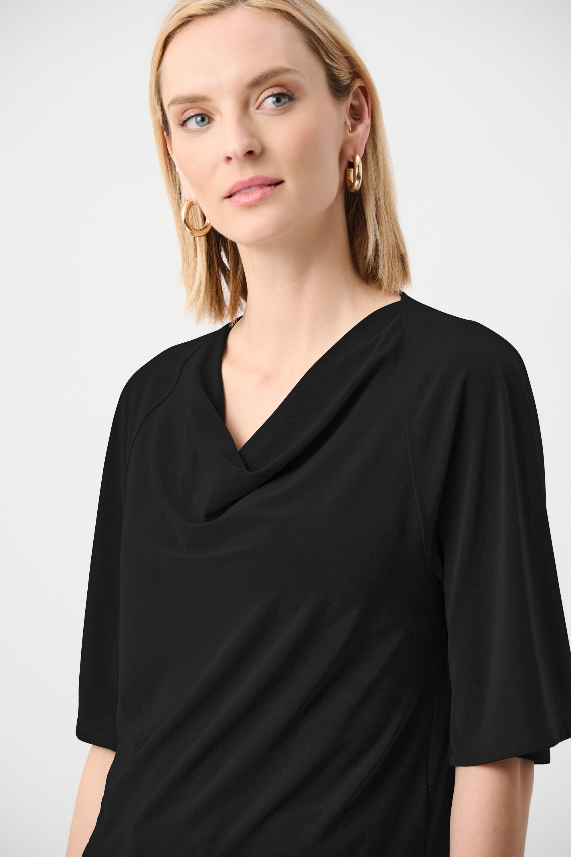 Melange Silky Knit Cowl Top