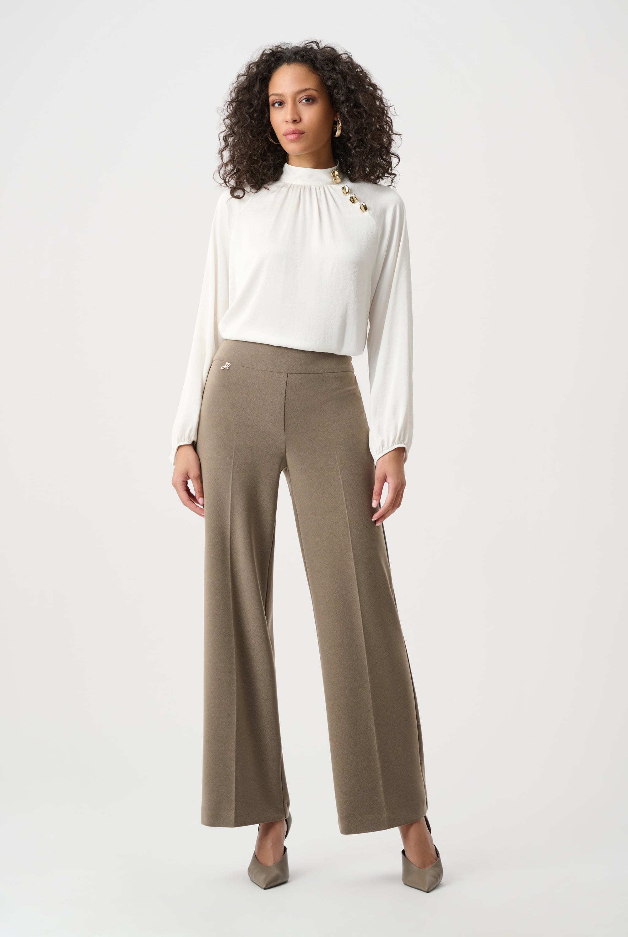 Silky Knit Wide-Leg Pull-On Pants