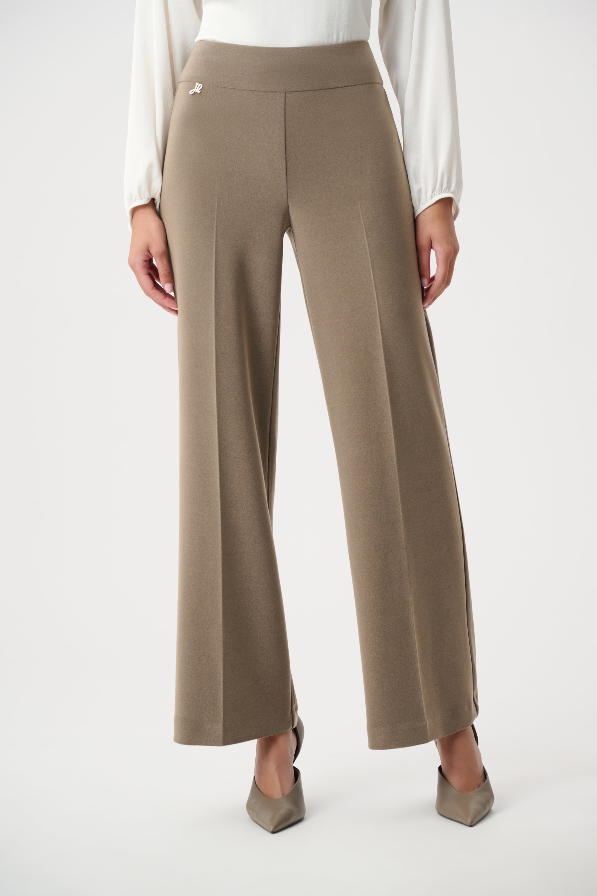 Silky Knit Wide-Leg Pull-On Pants