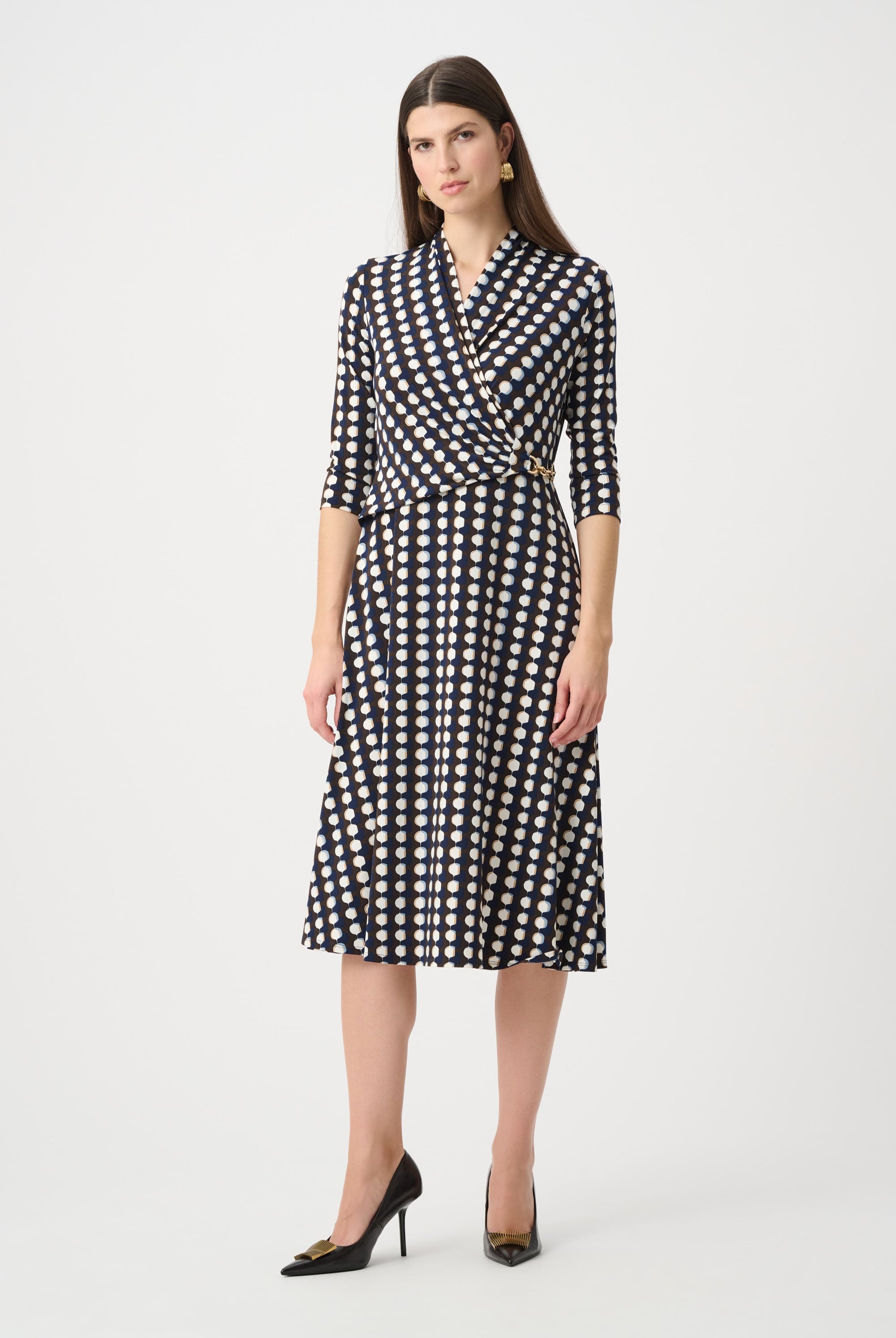 Printed Silky Knit Fit And Flare Dress