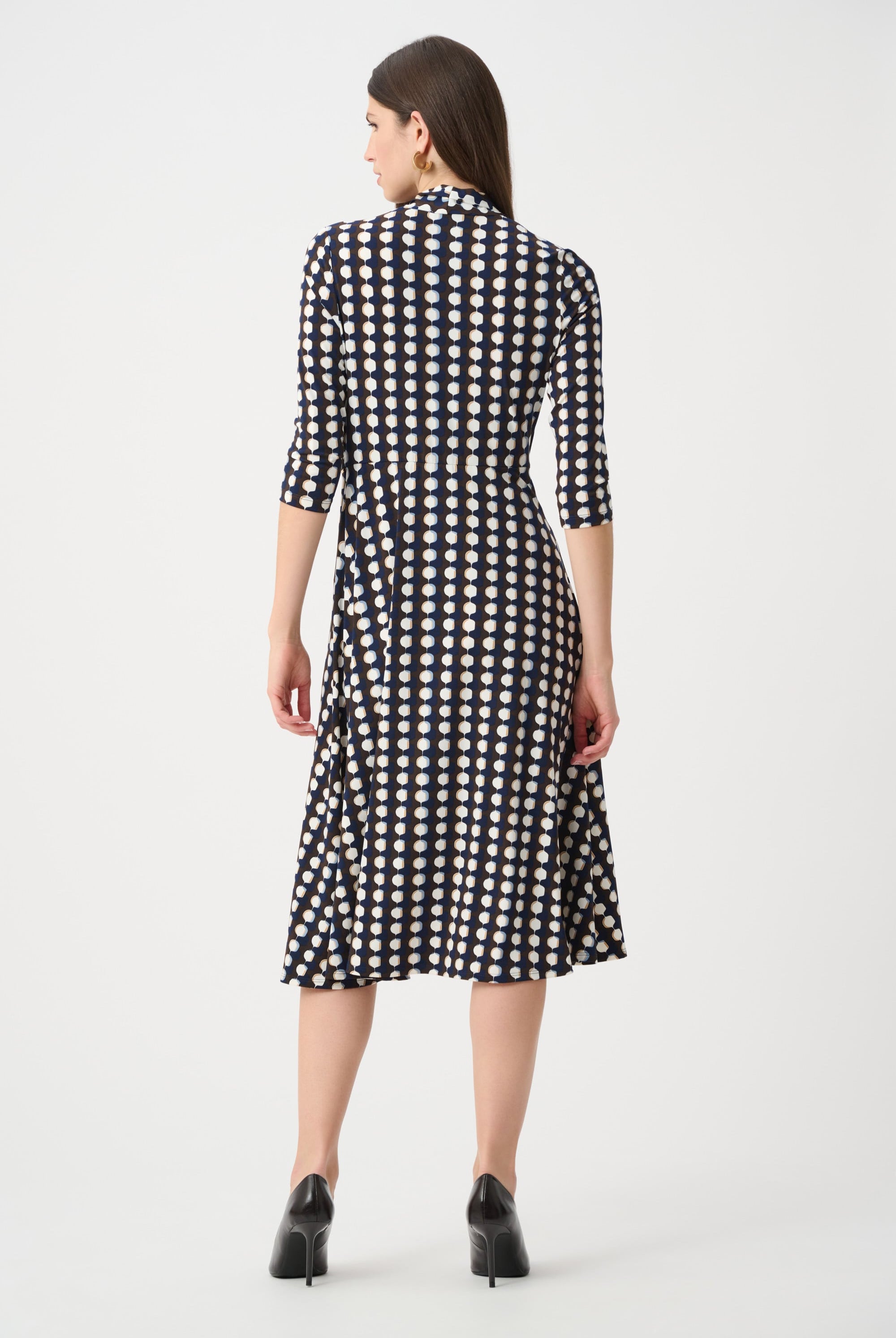 Printed Silky Knit Fit And Flare Dress