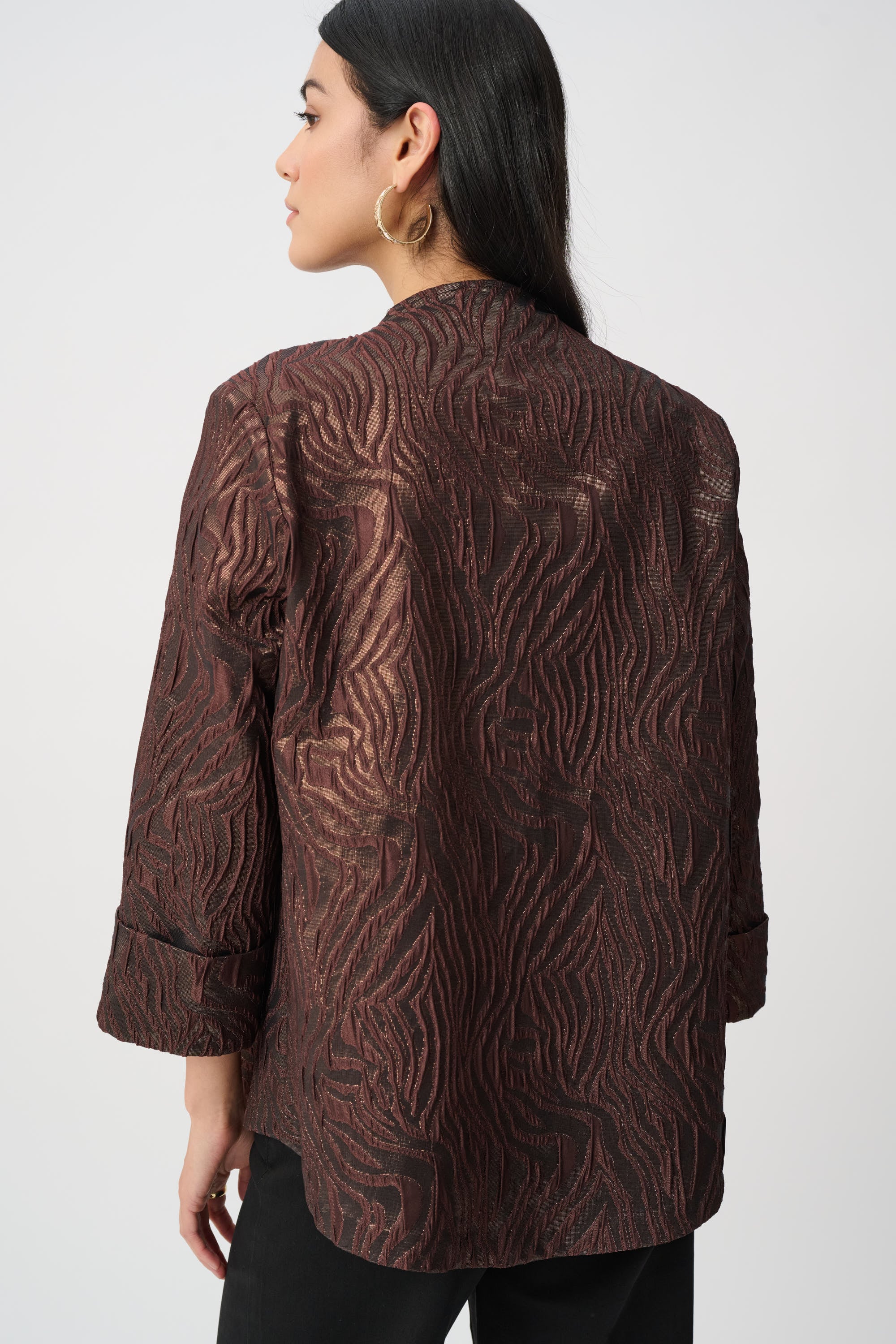 Woven Jacquard Animal Trapeze Jacket