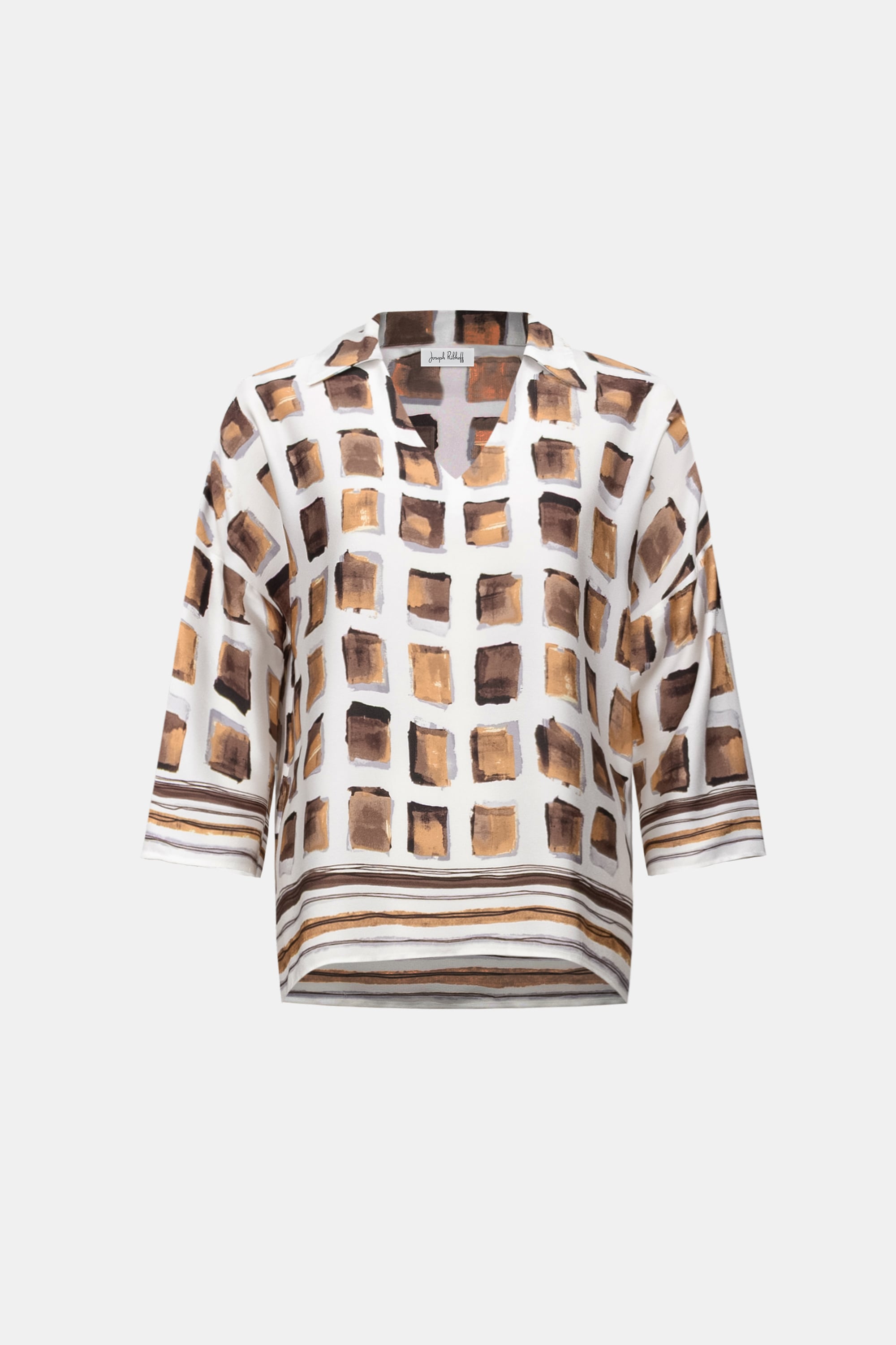 Recycled Satin Geometric Print Boxy Top