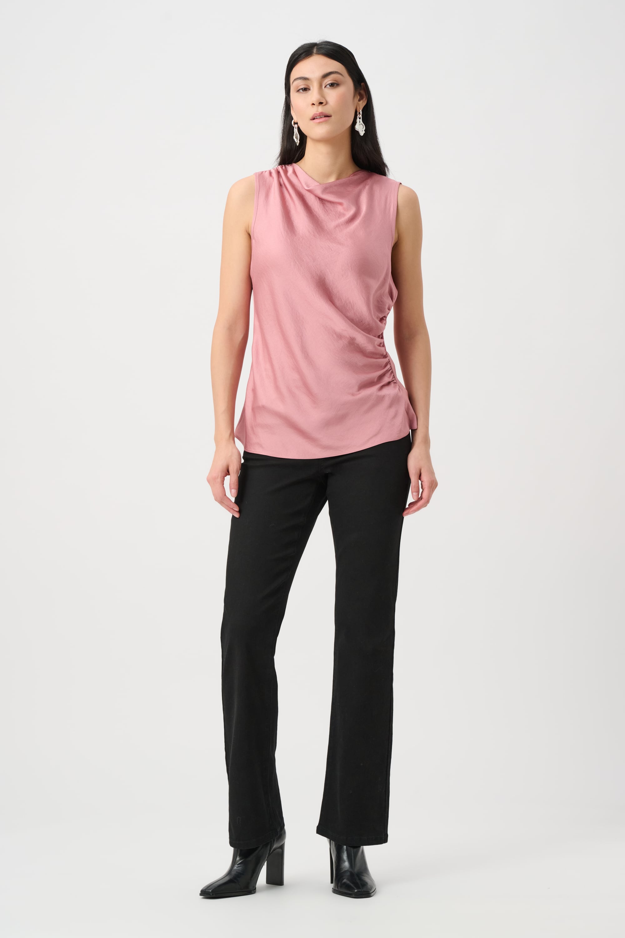 Recycled Satin Sleeveless Cowl Top