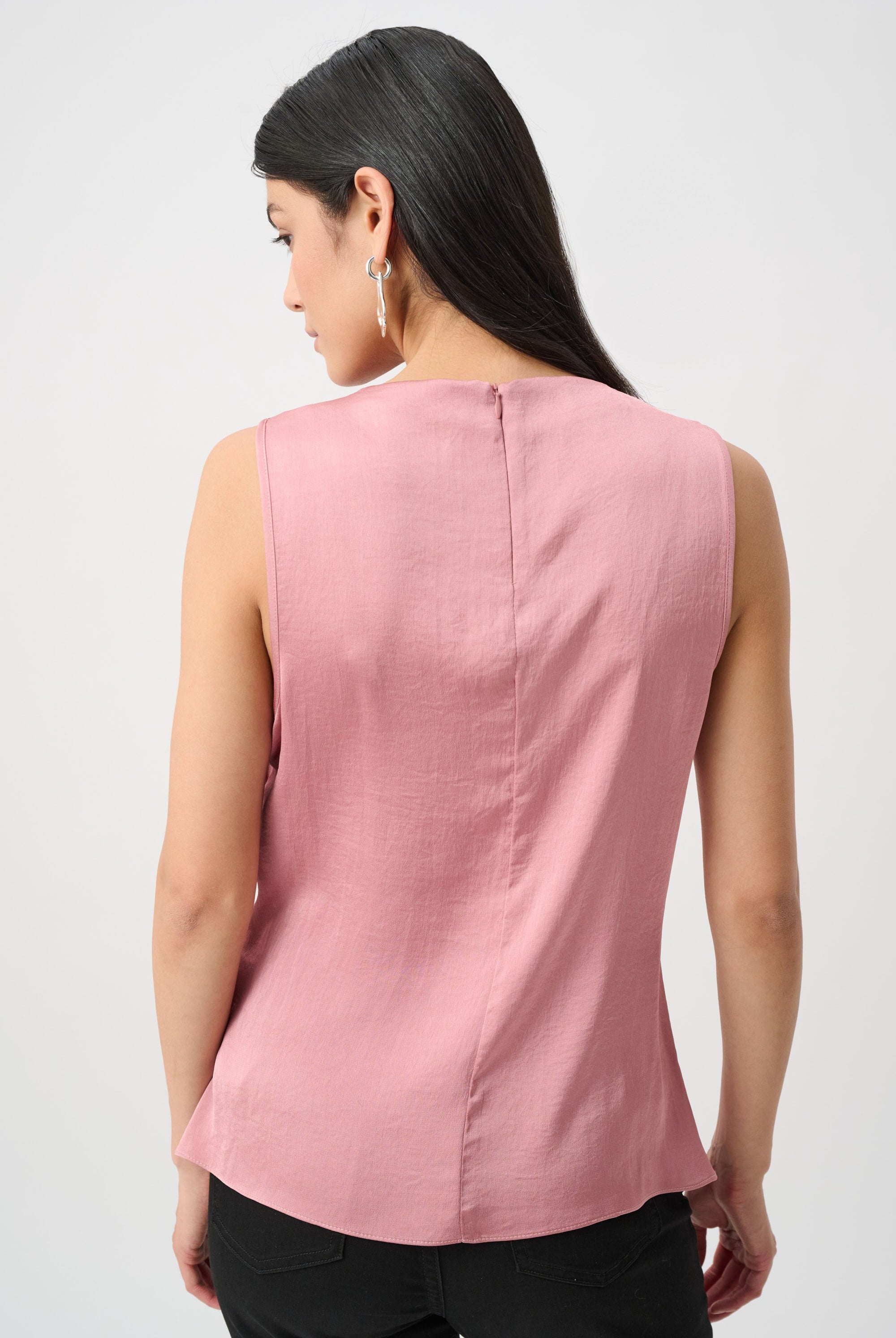 Recycled Satin Sleeveless Cowl Top
