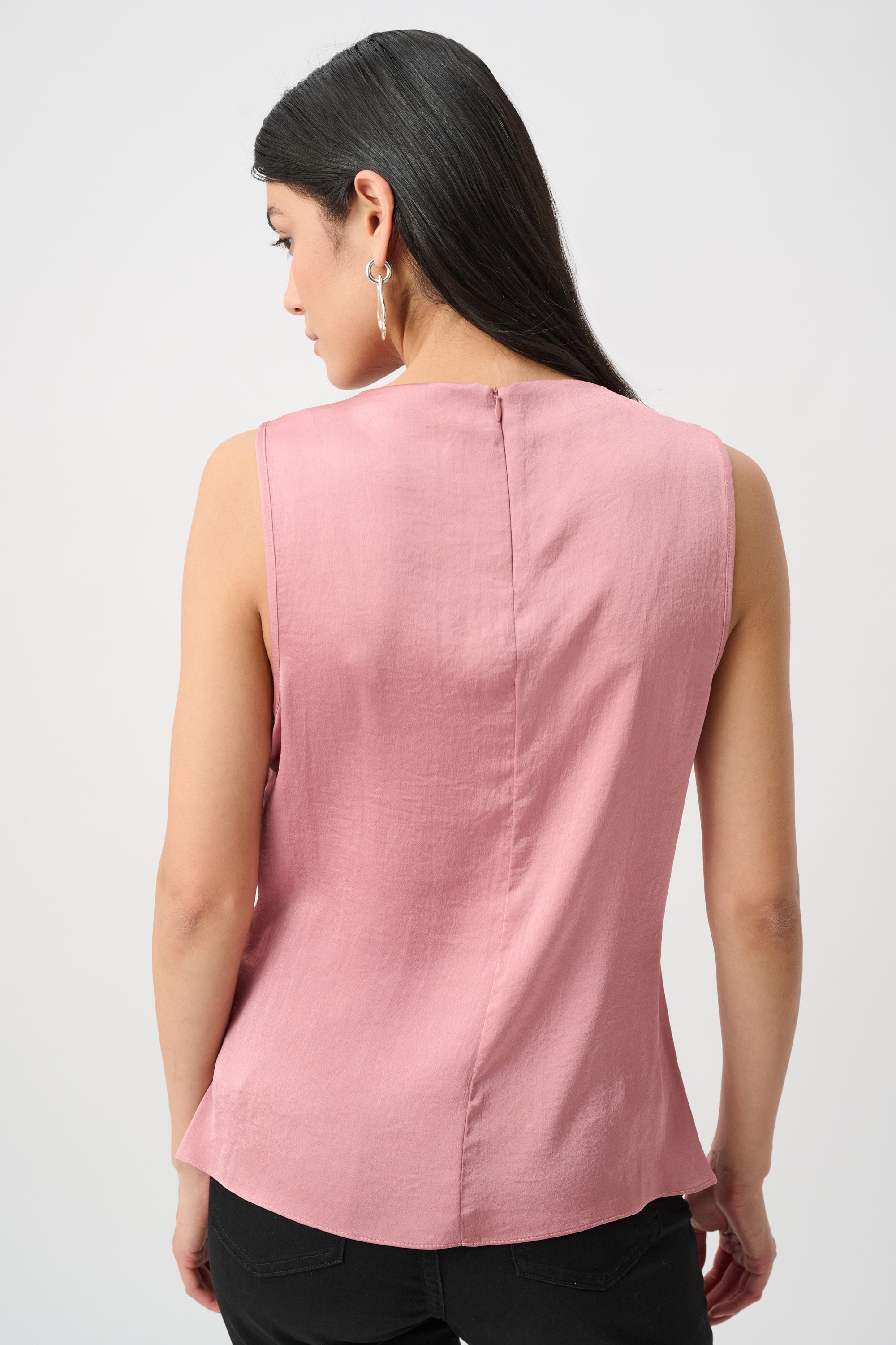Recycled Satin Sleeveless Cowl Top