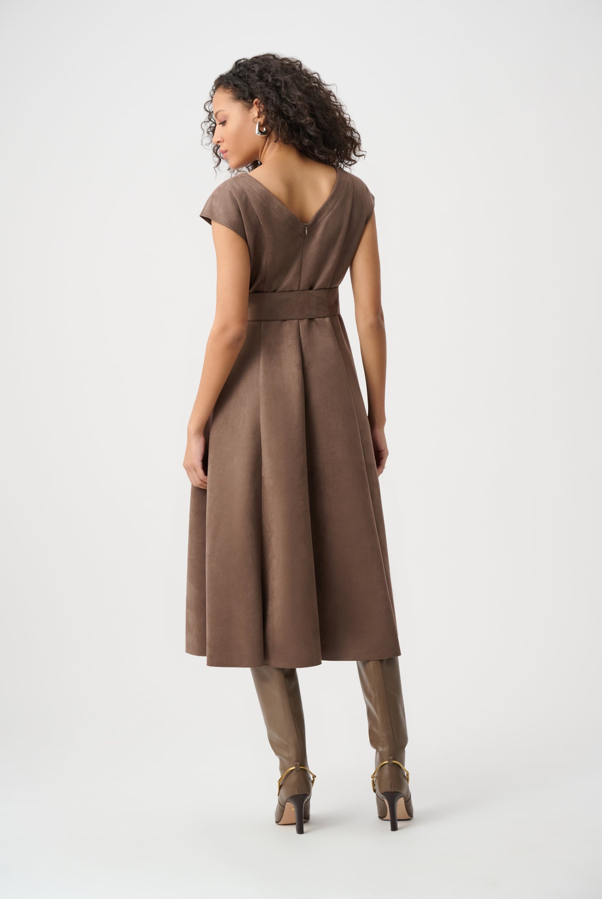 Scuba Suede Fit-and-Flare Dress