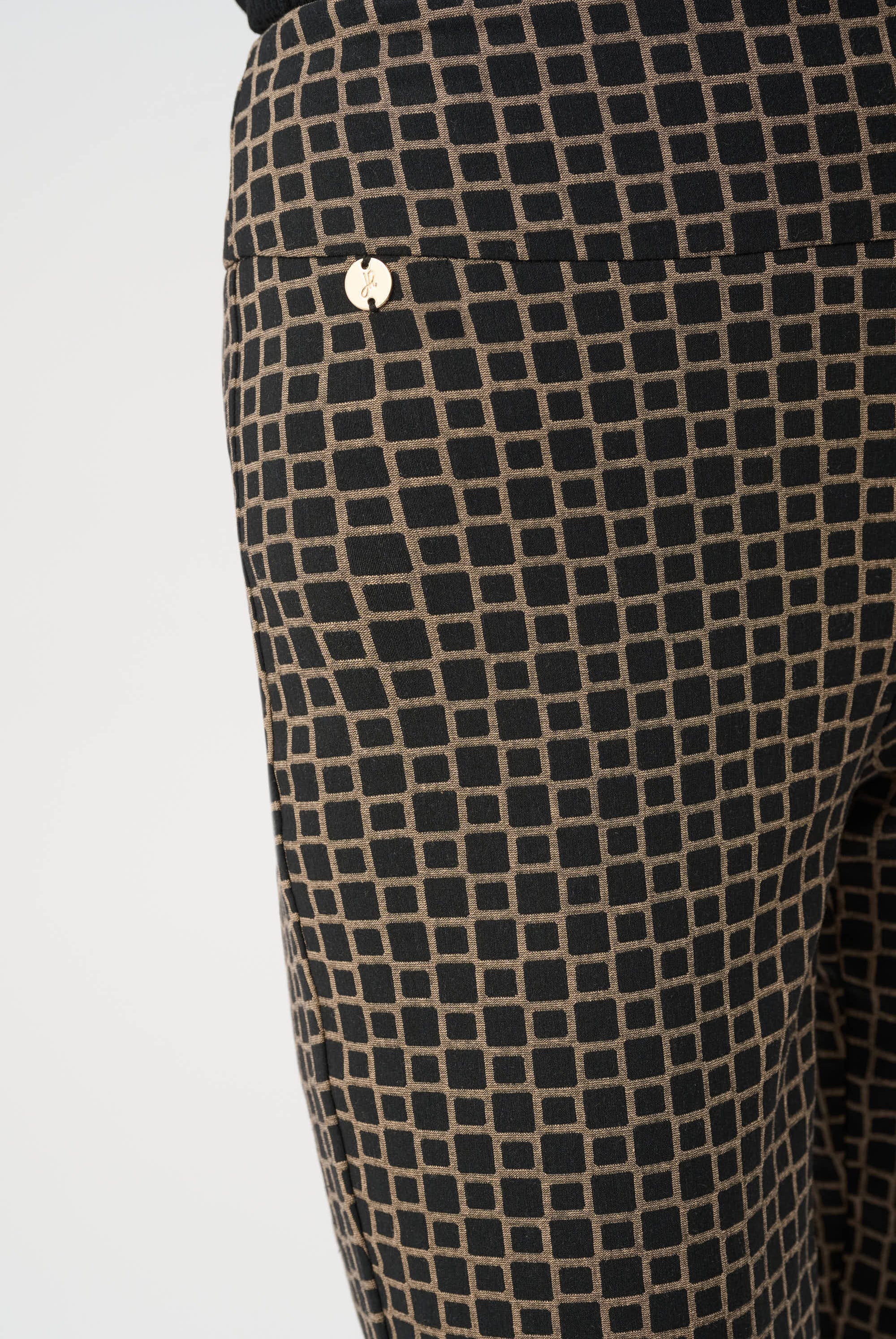 Geometric Jacquard Straight Pull On Pant
