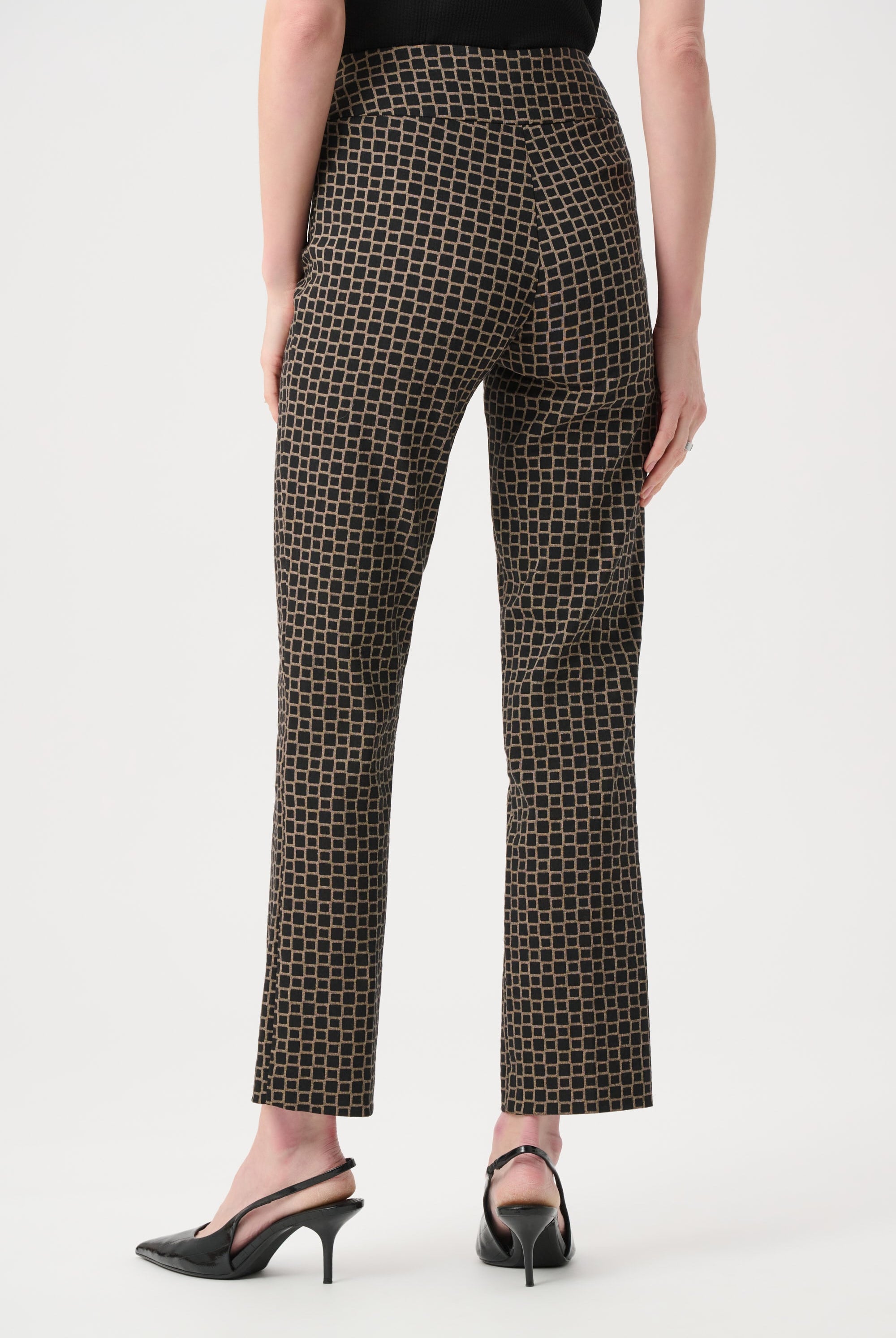 Geometric Jacquard Straight Pull On Pant