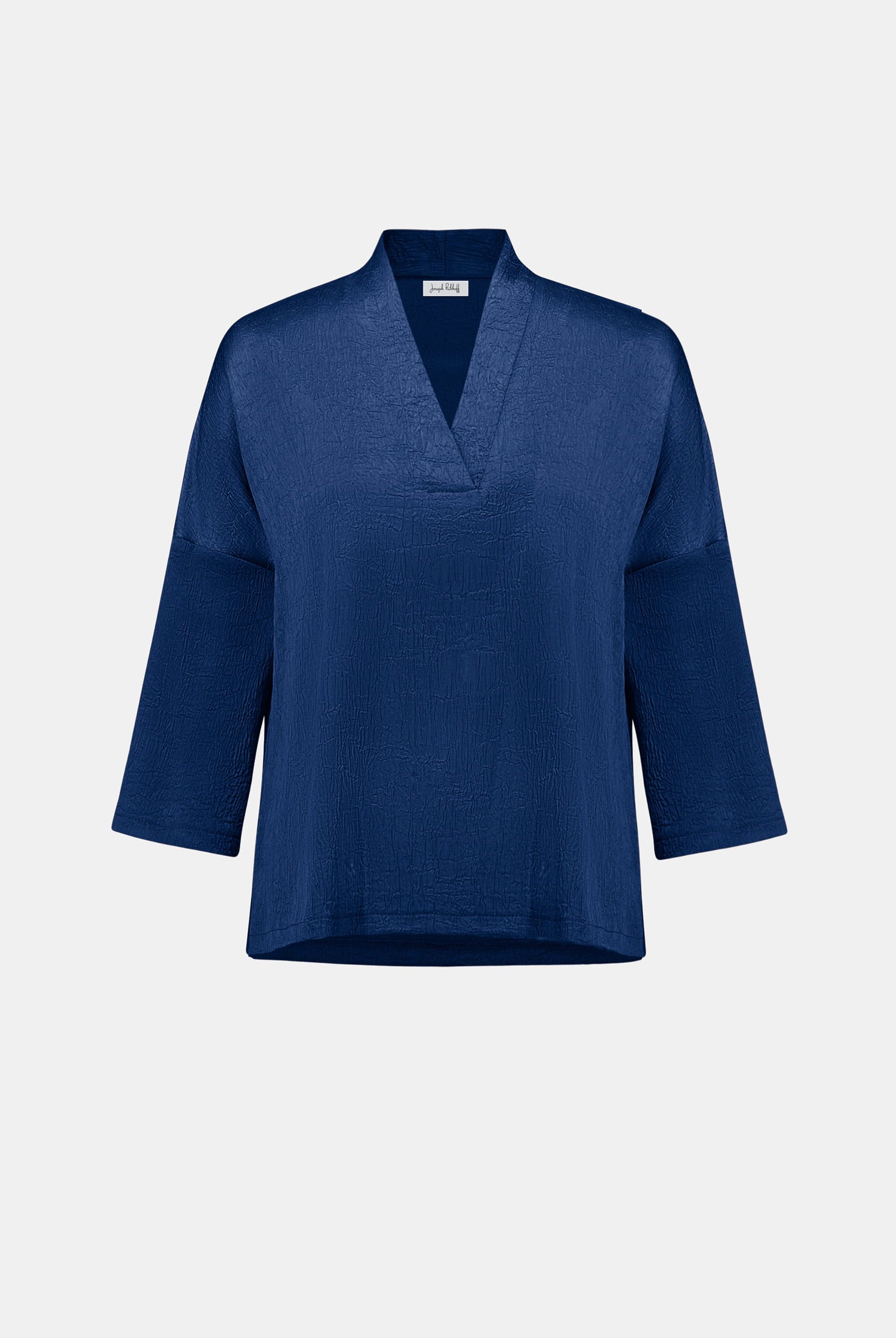 Crushed Satin Straight V-Neck Top