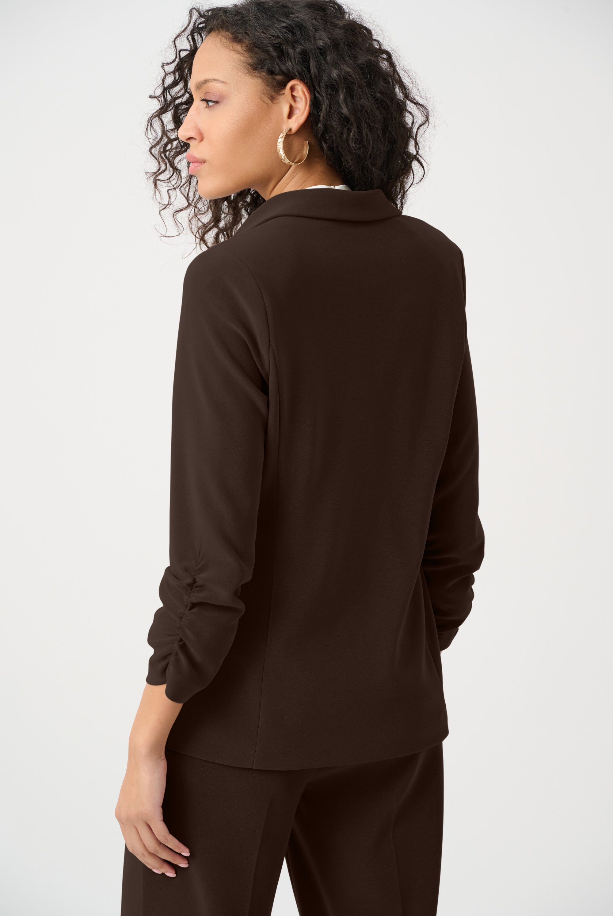 Melange Silky Knit Straight Blazer