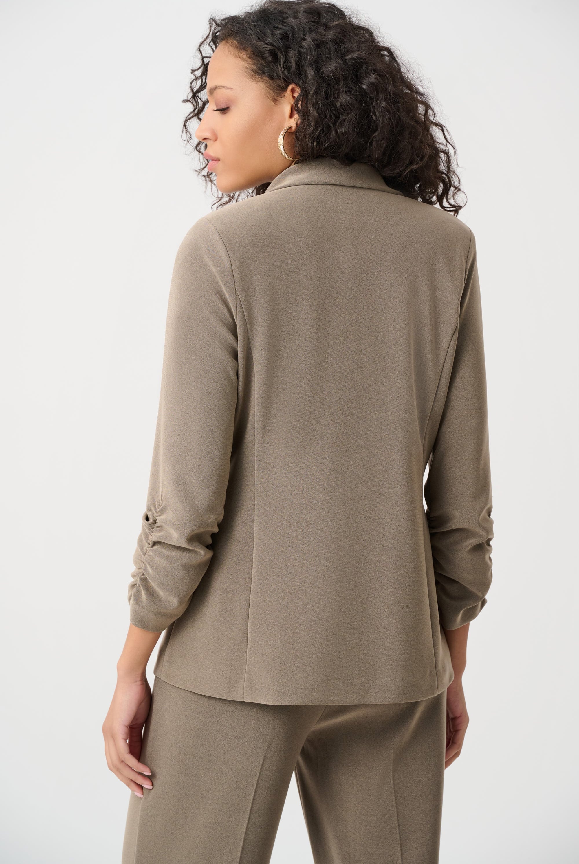 Melange Silky Knit Straight Blazer