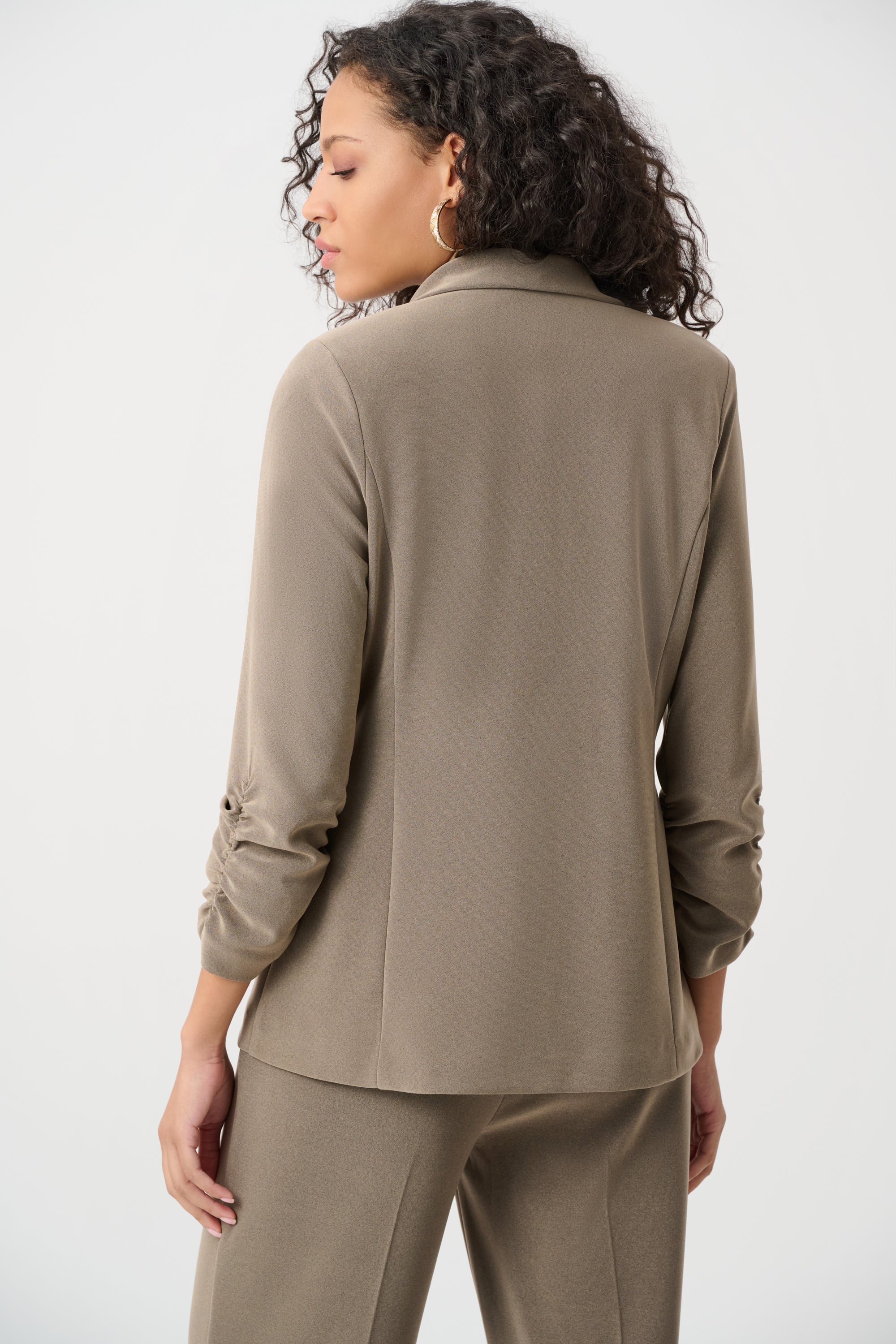Melange Silky Knit Straight Blazer