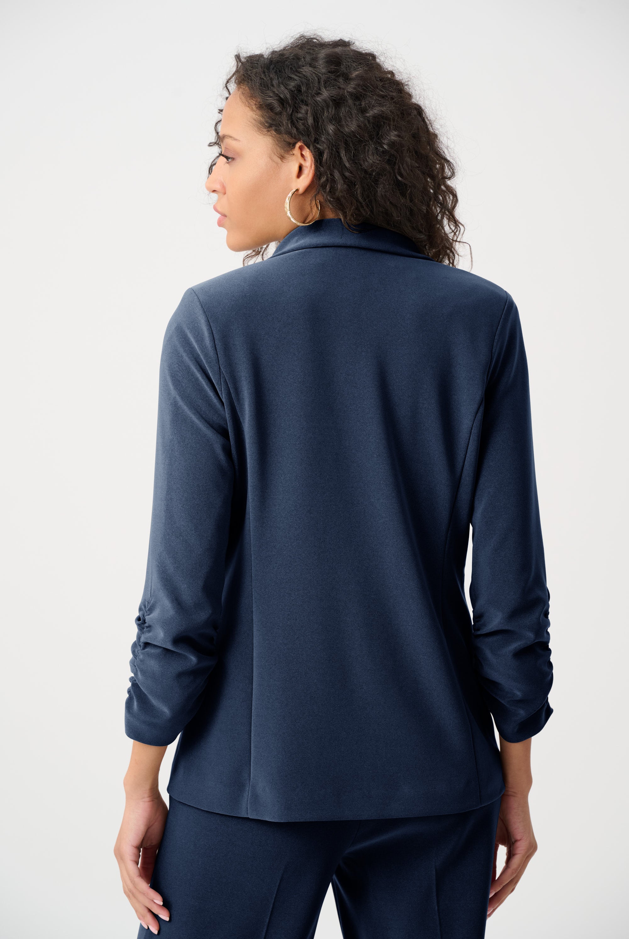 Melange Silky Knit Straight Blazer