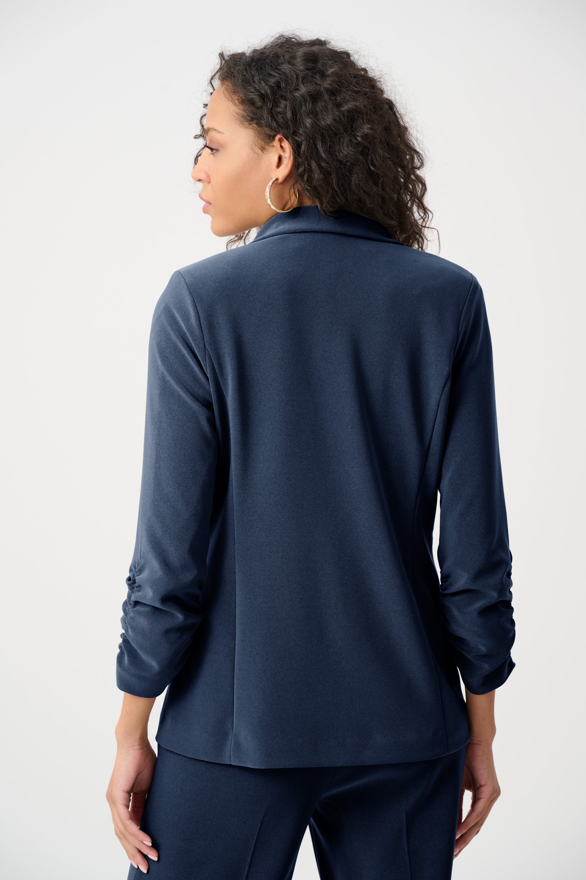 Melange Silky Knit Straight Blazer