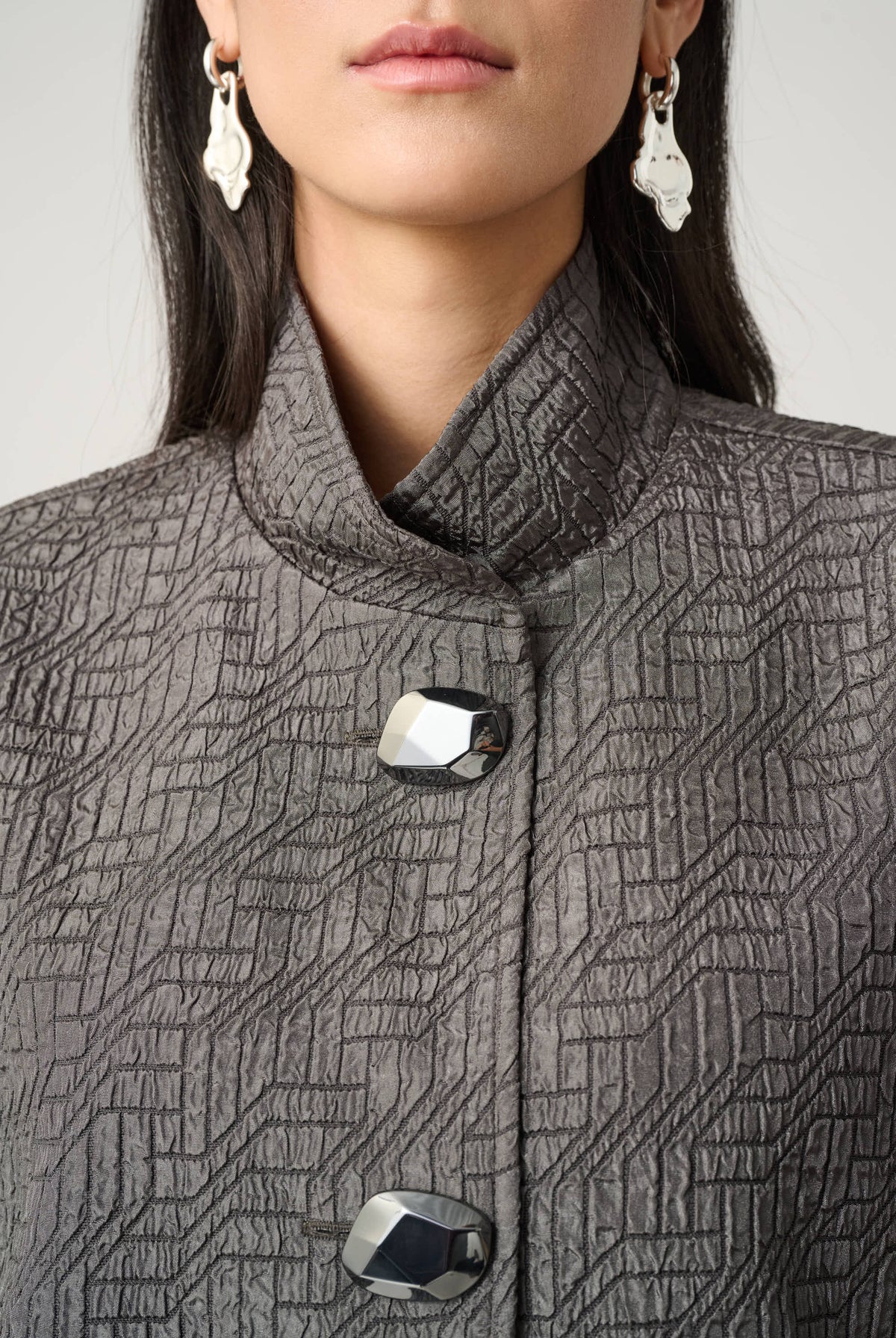 Joseph Ribkoff Geometric Jacquard Trapeze Jacket-263152, view 2