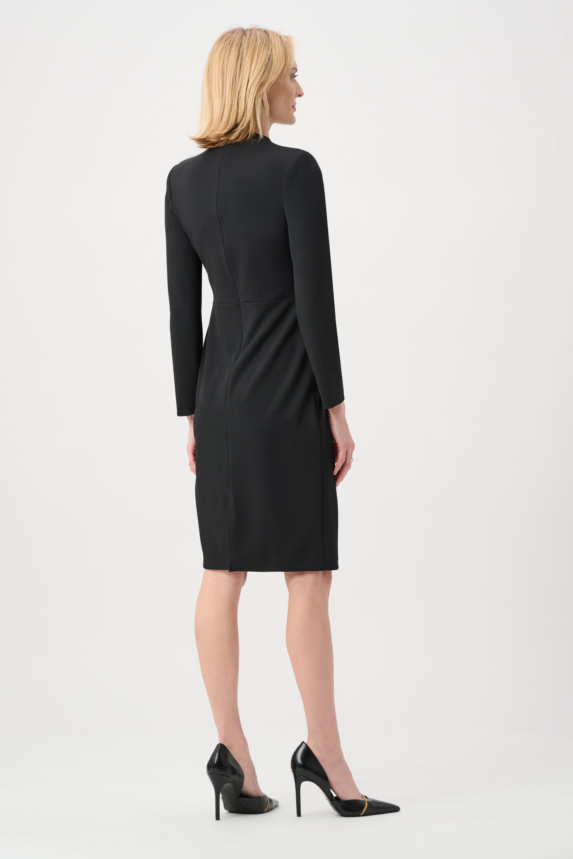 Scuba Crepe Mock-Neck Sheath Dress