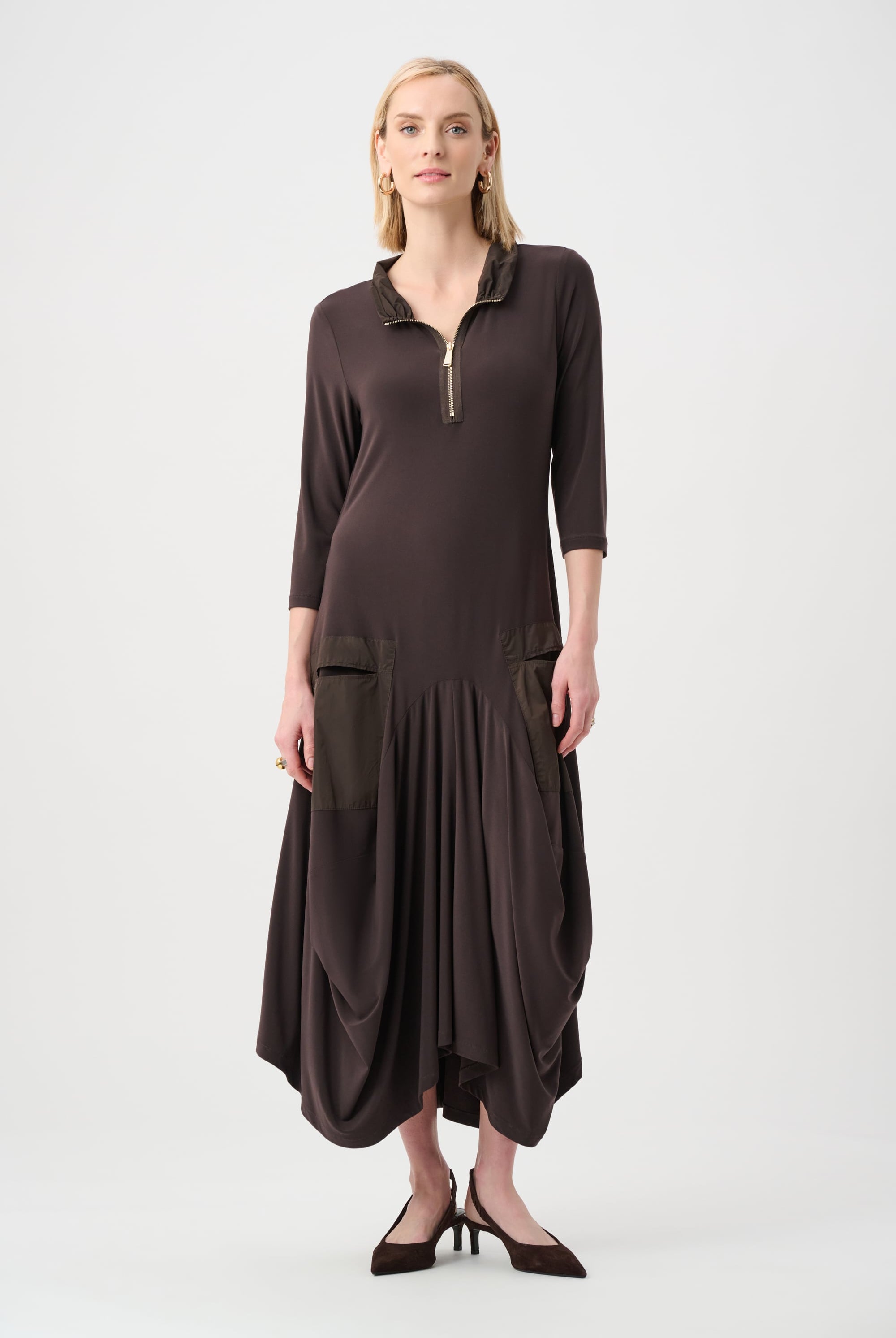 Silky Knit And Memory Cocoon Dress