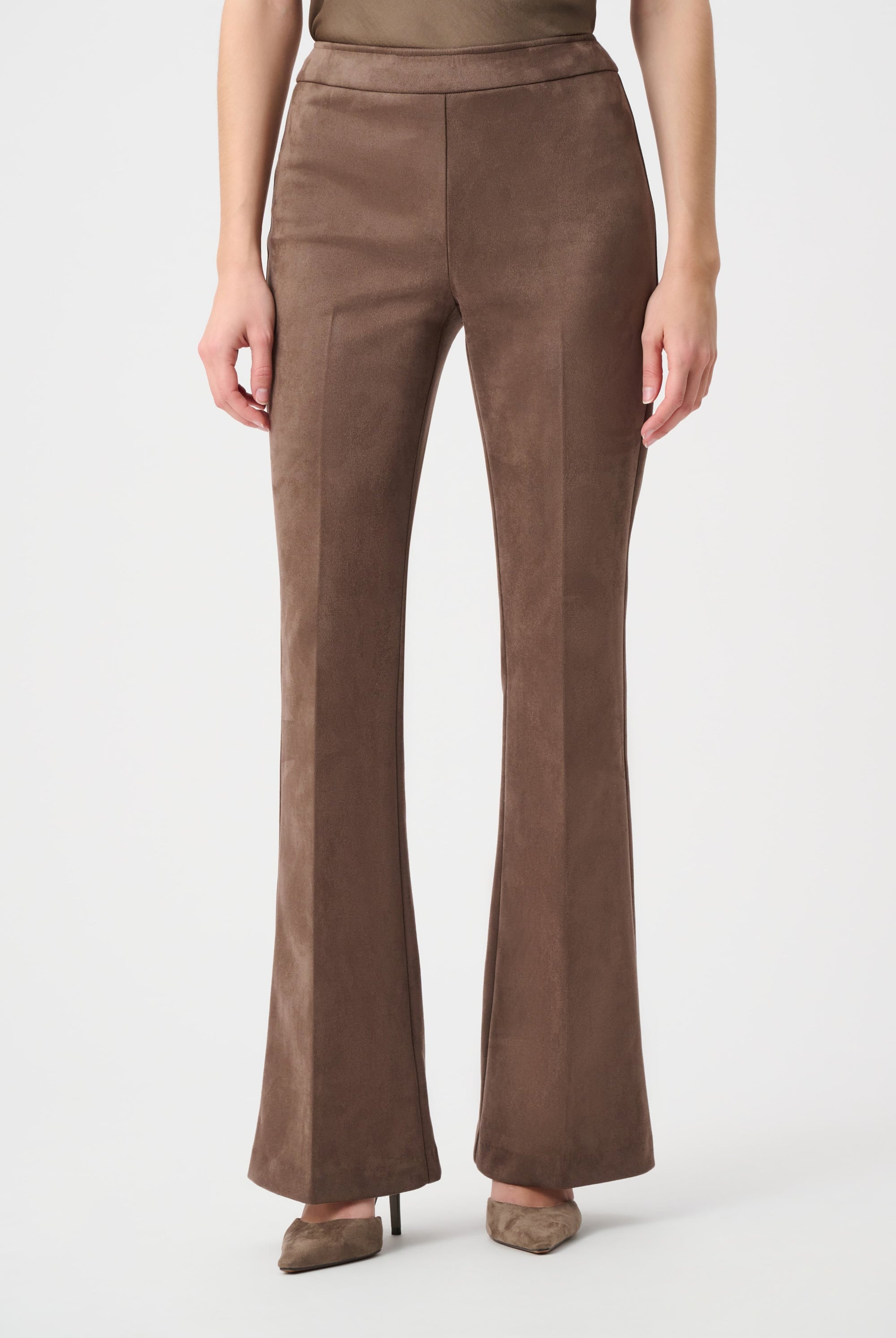 Scuba Suede Flared Pull-On Pants