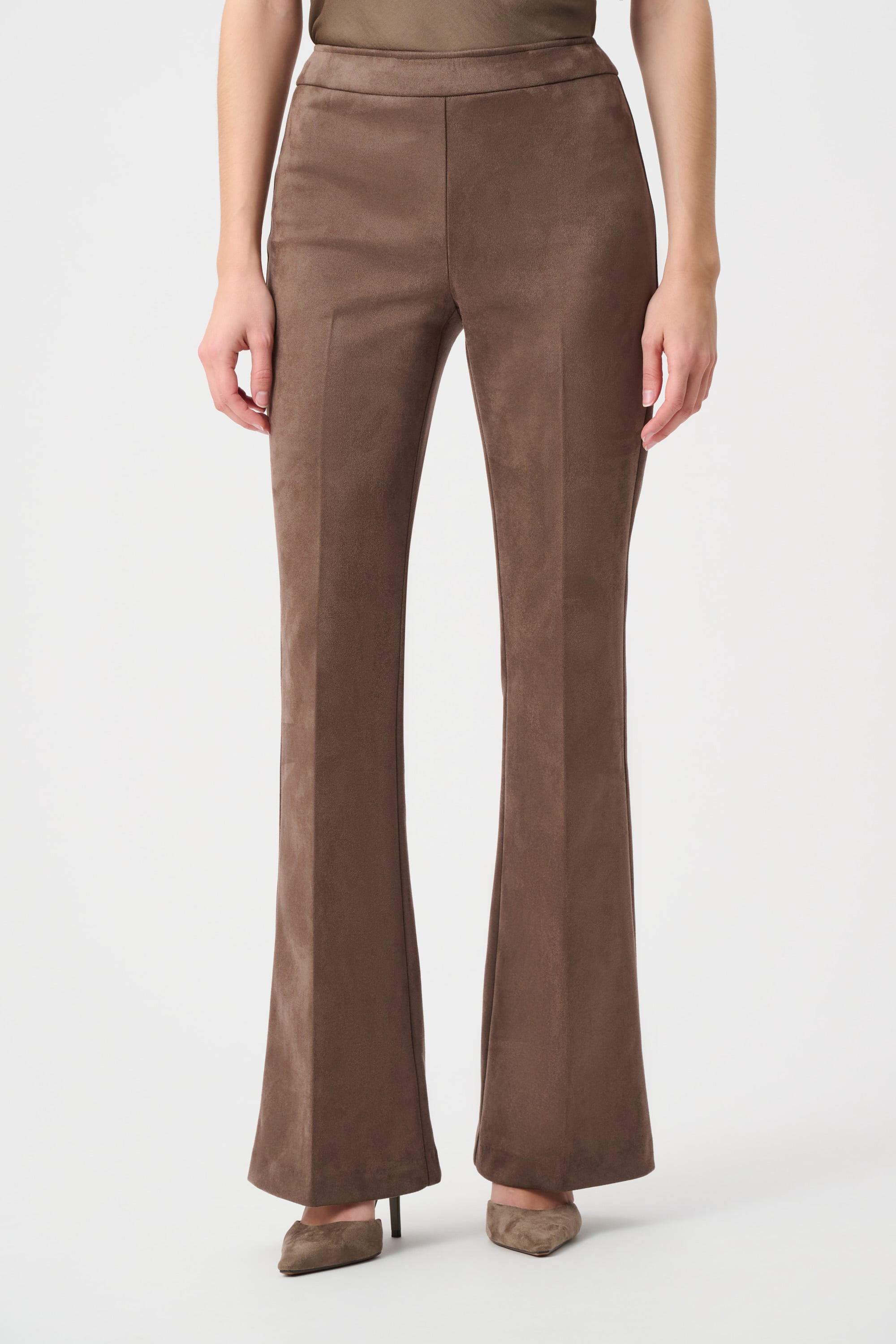 Scuba Suede Flared Pull-On Pants