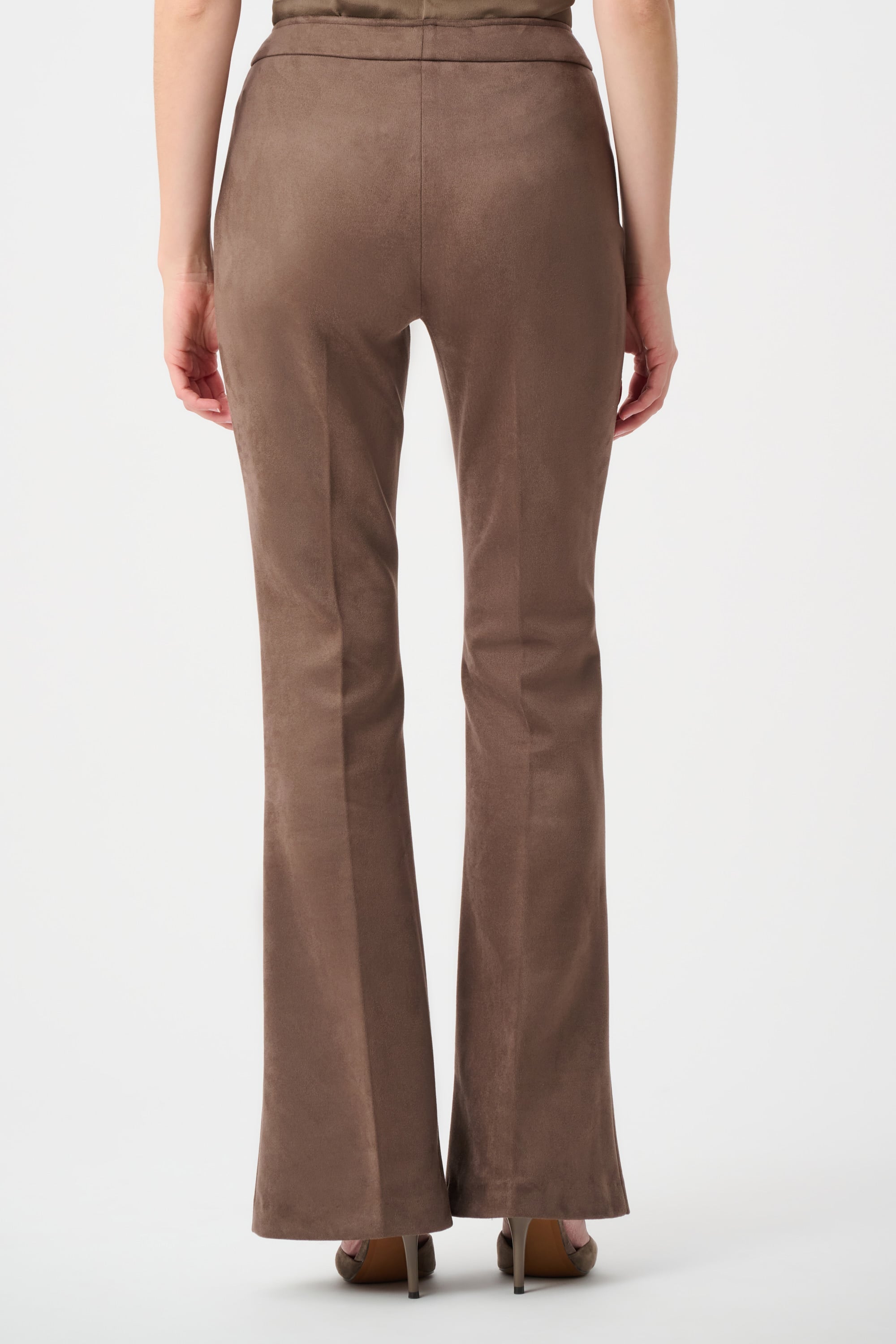 Scuba Suede Flared Pull-On Pants