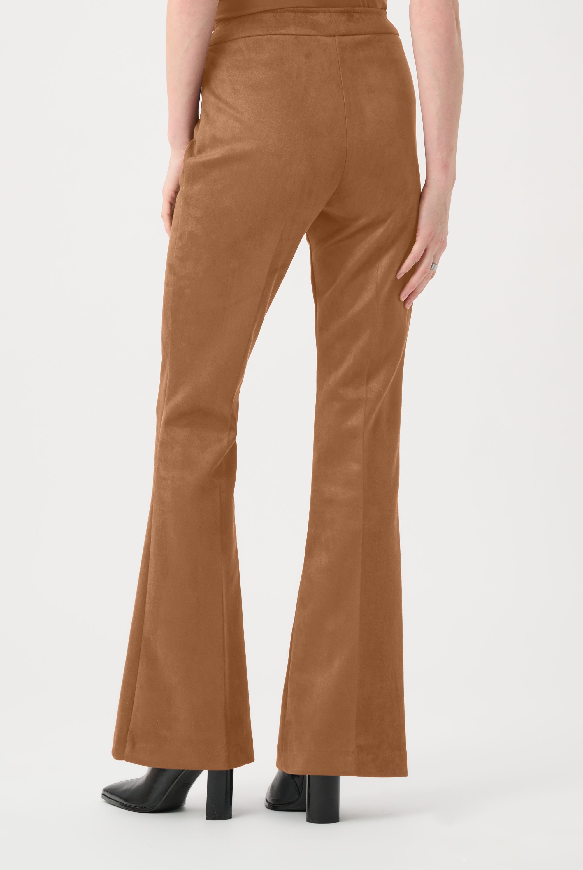 Scuba Suede Flared Pull-On Pants