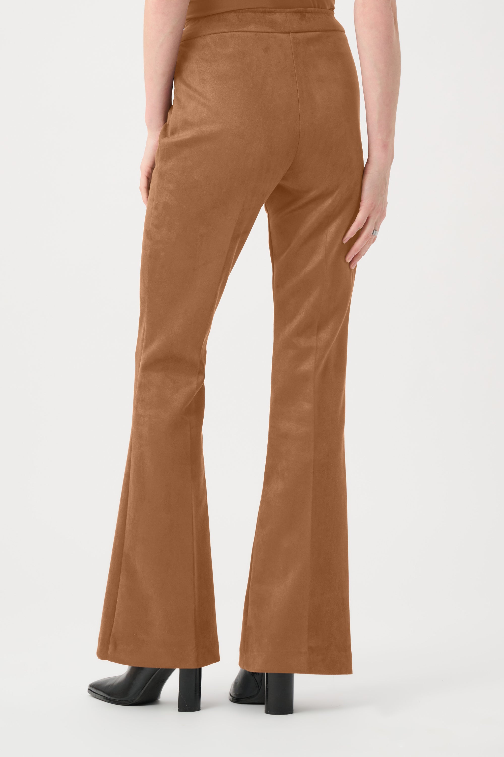 Scuba Suede Flared Pull-On Pants