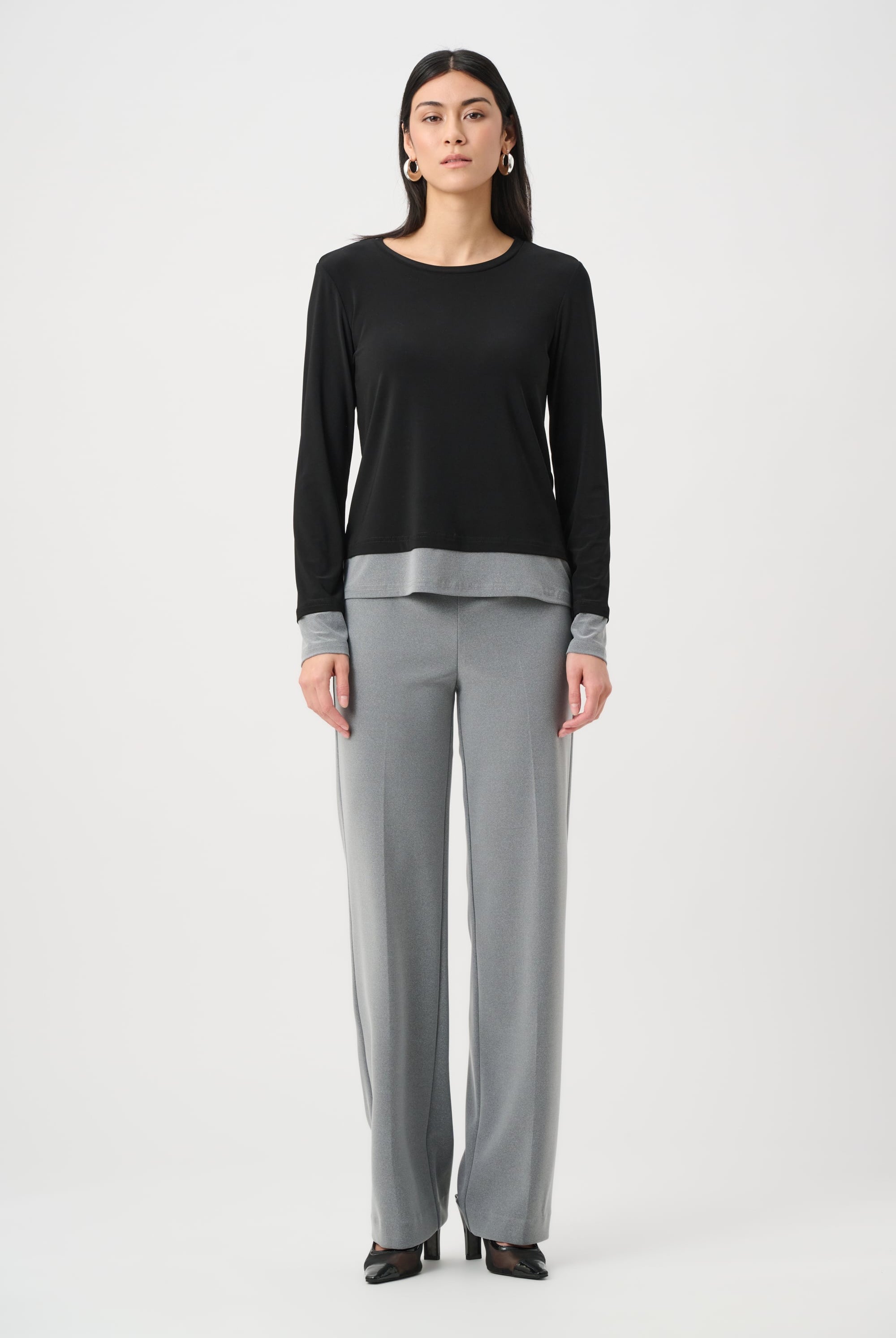 Silky Knit Color Block Straight Top