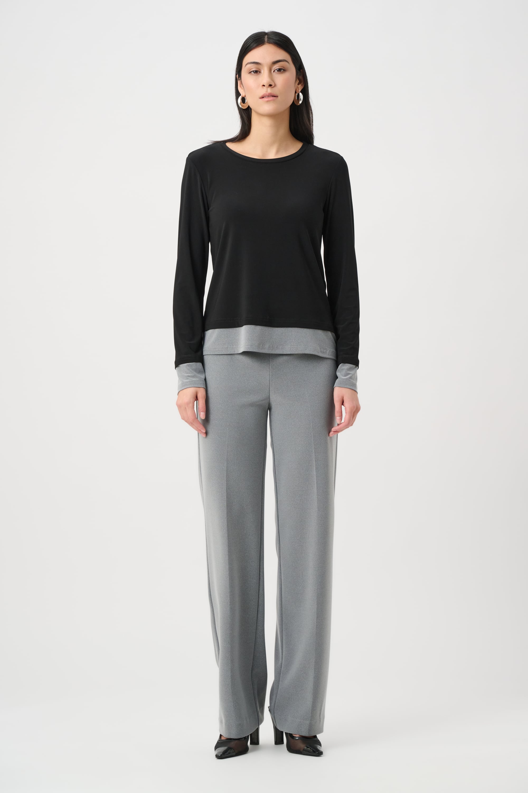Silky Knit Color Block Straight Top