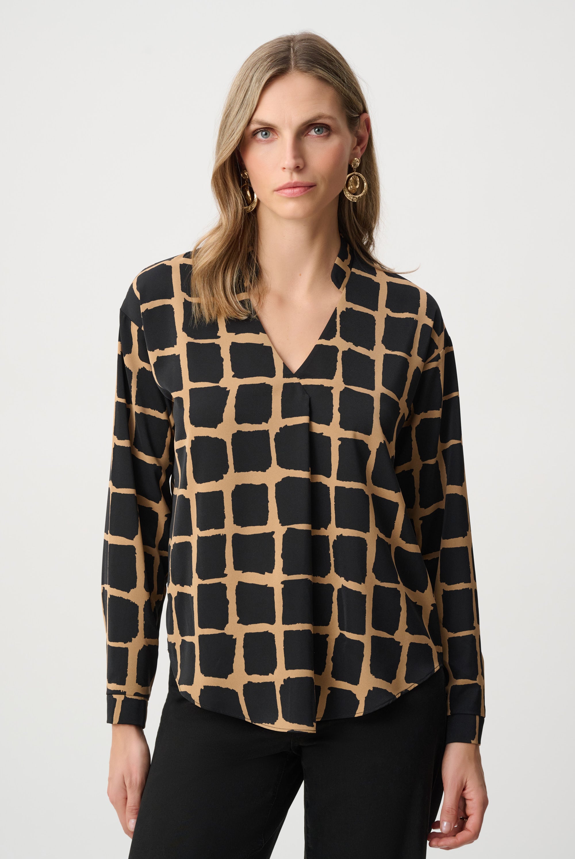 Recycled Woven Abstract Print Boxy Top