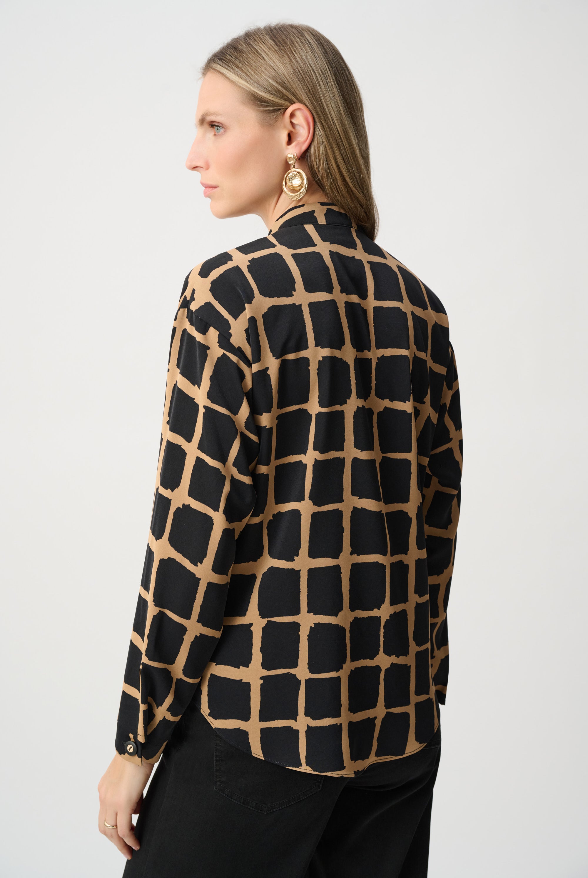 Recycled Woven Abstract Print Boxy Top