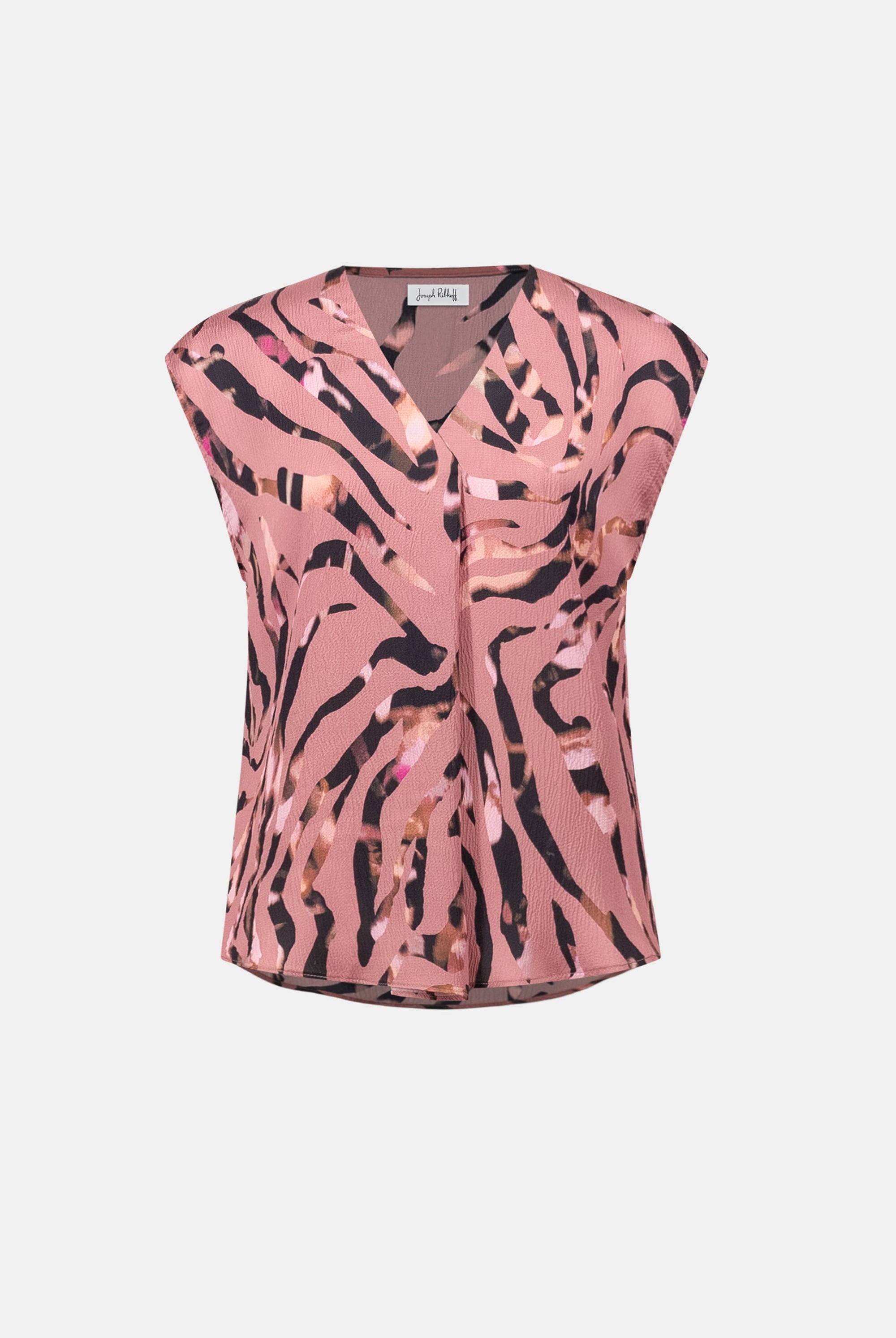 Textured Satin Animal Print Boxy Top
