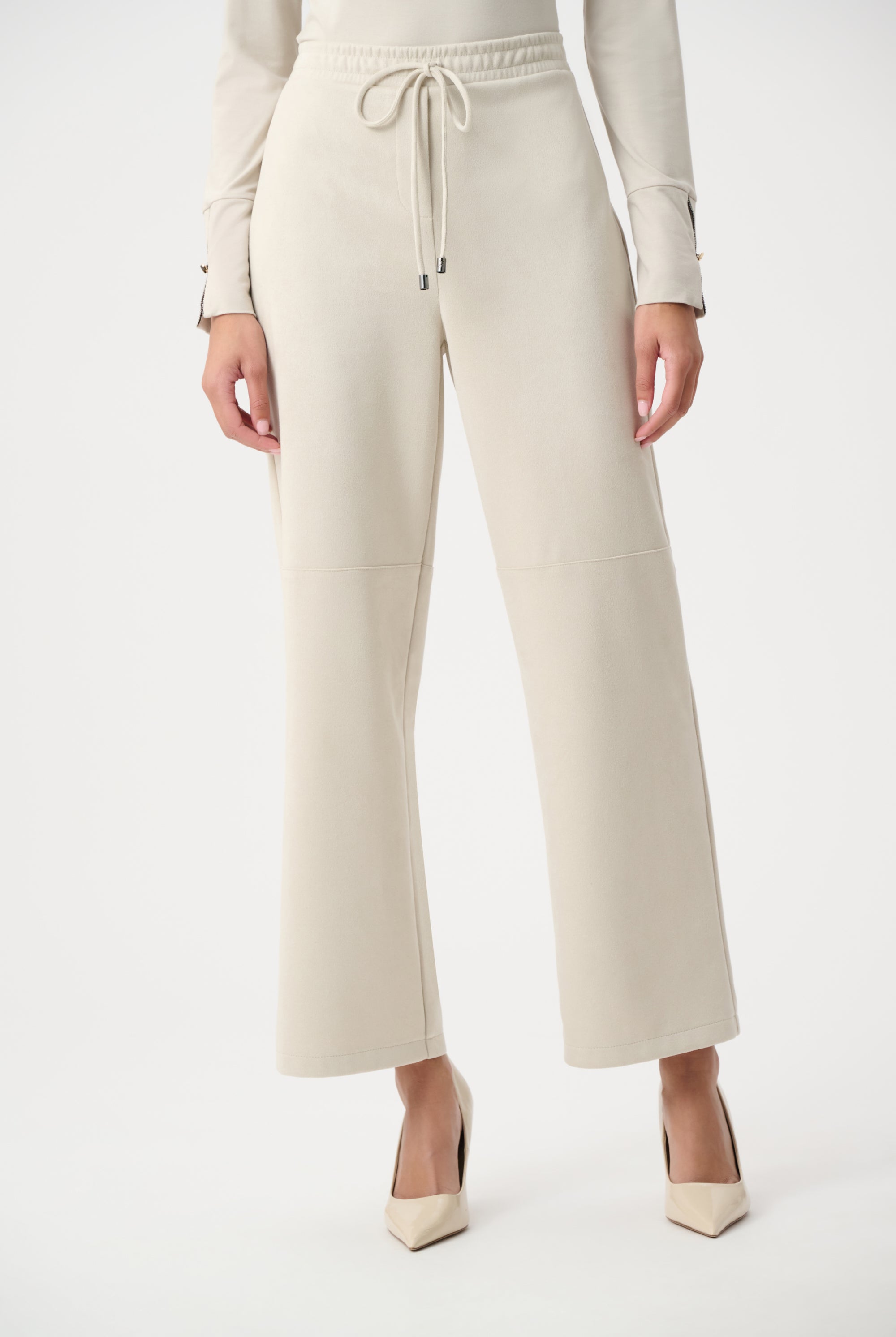 Scuba Suede Wide Leg Pull-On Pants