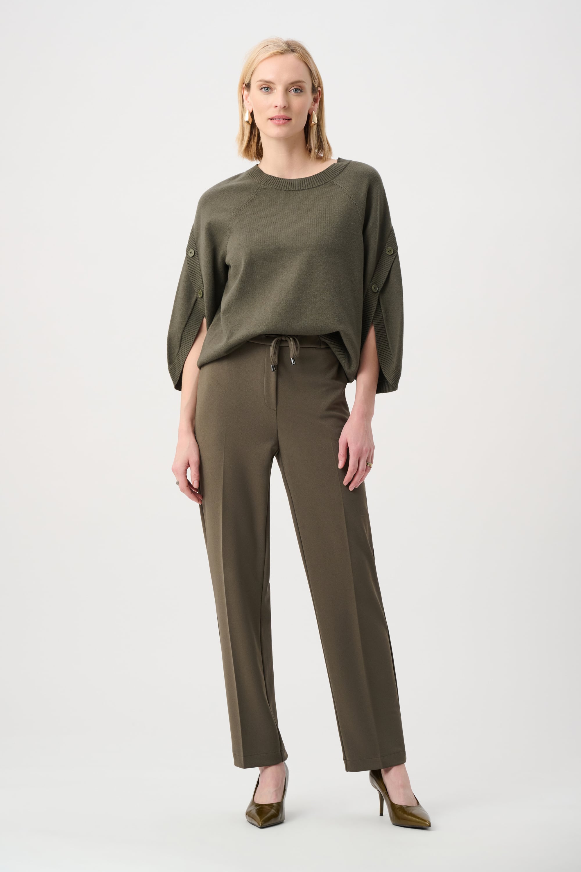 Scuba Crepe Straight Pull-On Pants