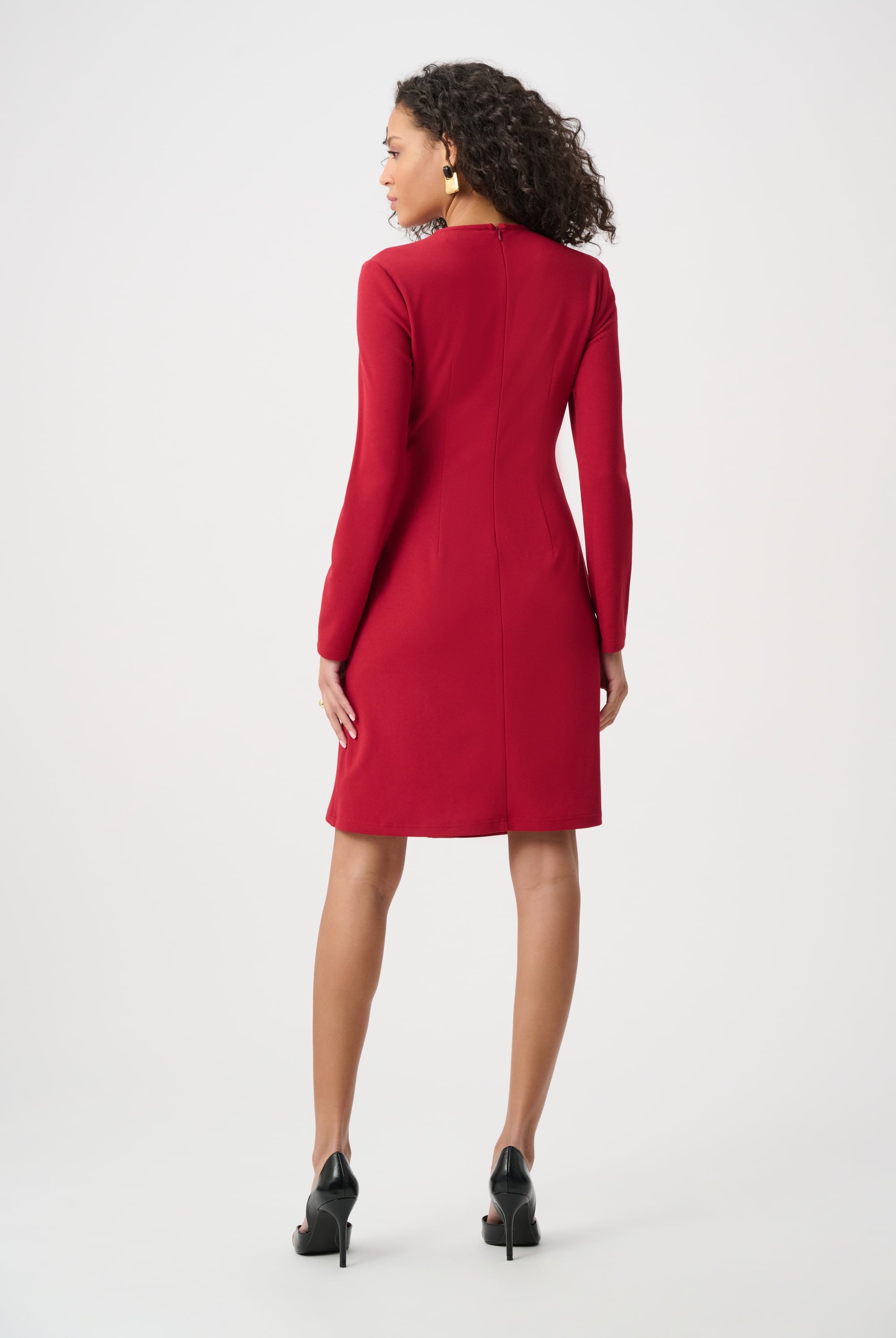 Scuba Crepe A-Line Wrap Dress