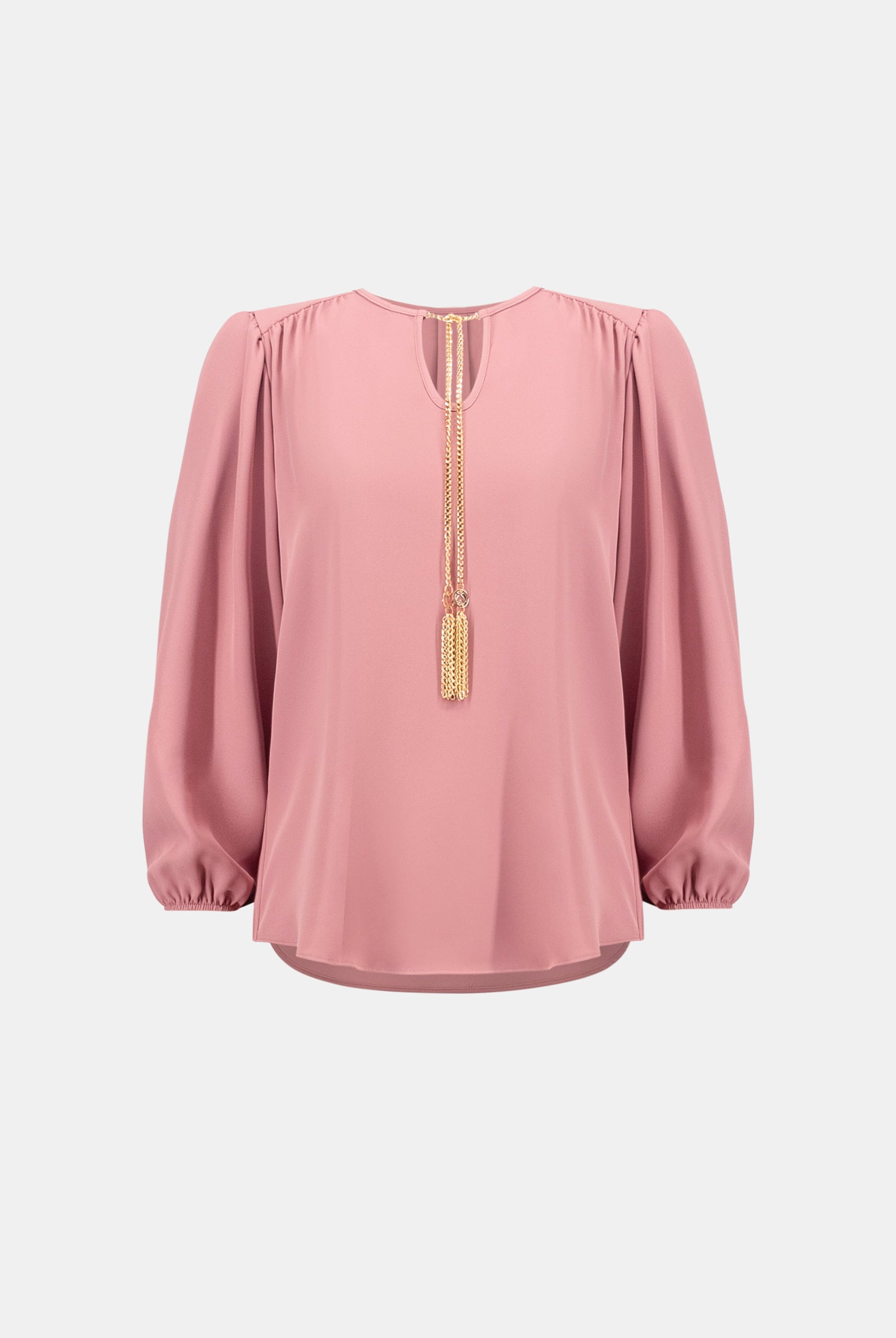 Woven Twill Top With Chain Detail