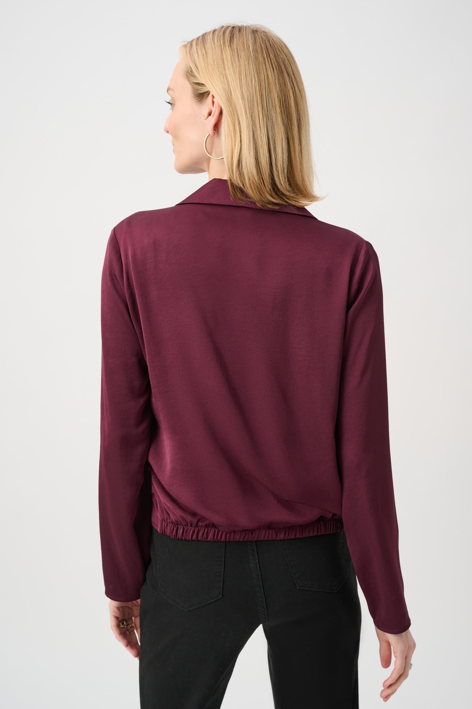 Recycled Satin V-Neck Cocoon Top