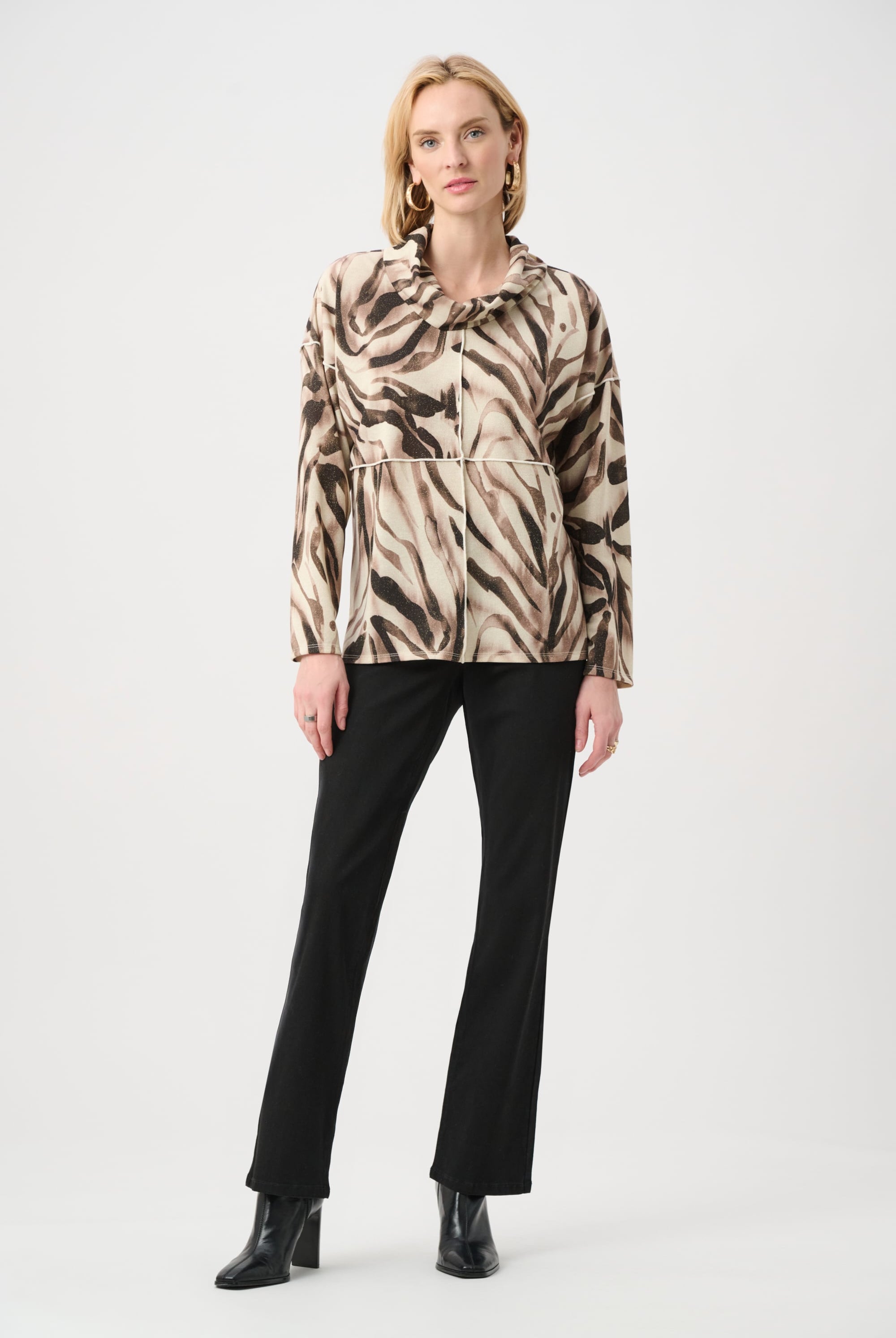 Lurex Sweater Animal Print Boxy Tunic