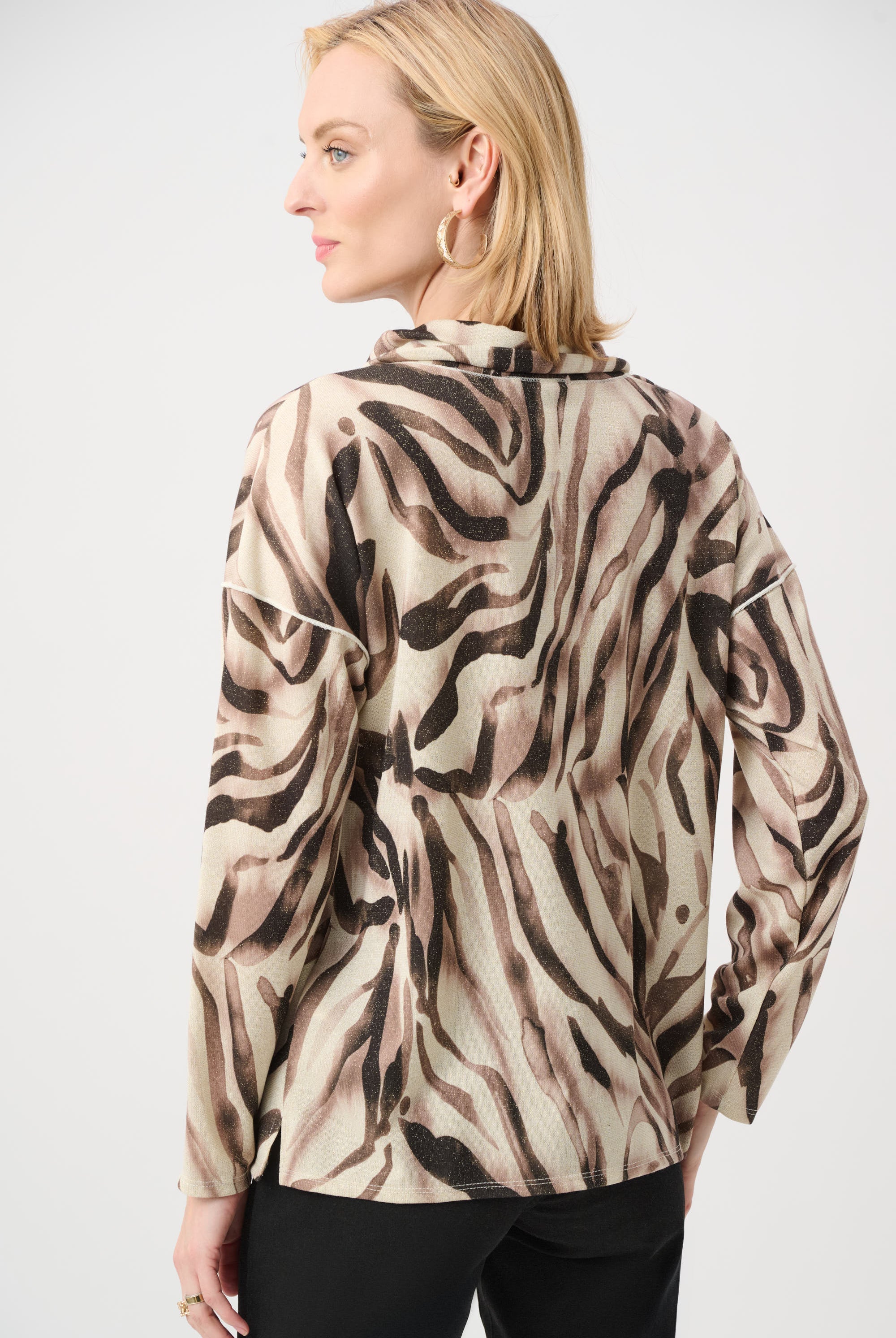 Lurex Sweater Animal Print Boxy Tunic