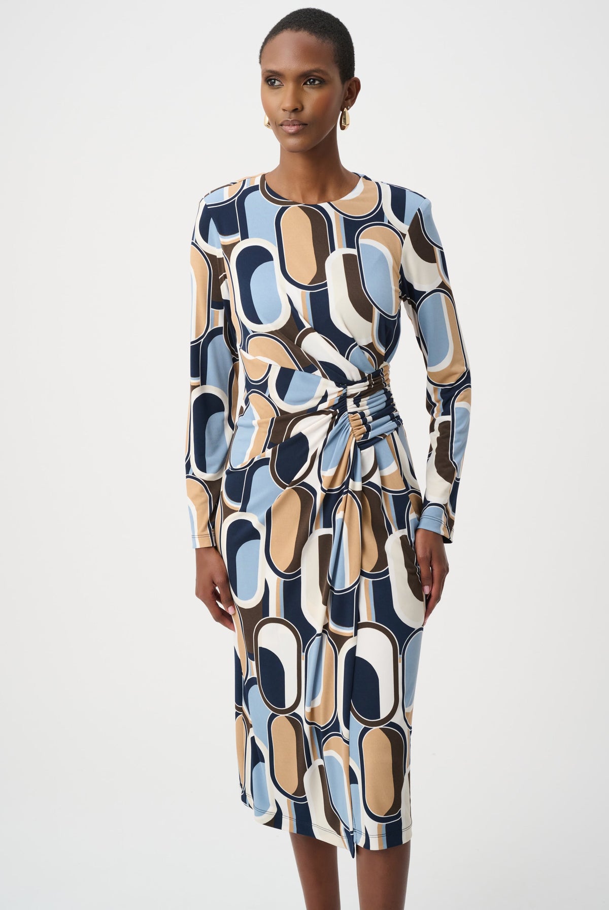 Joseph Ribkoff Silky Knit Printed Wrap Dress-263218, view 2