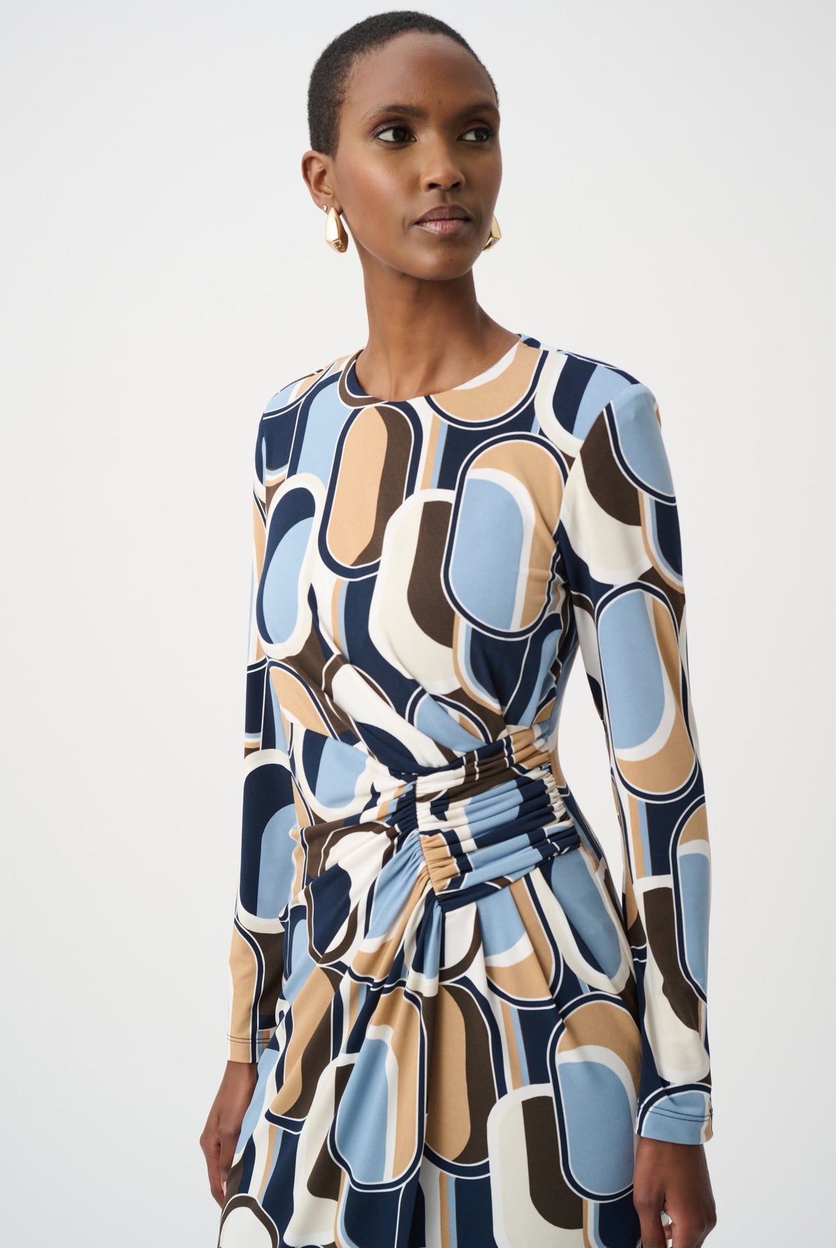 Joseph Ribkoff Silky Knit Printed Wrap Dress-263218, view 3