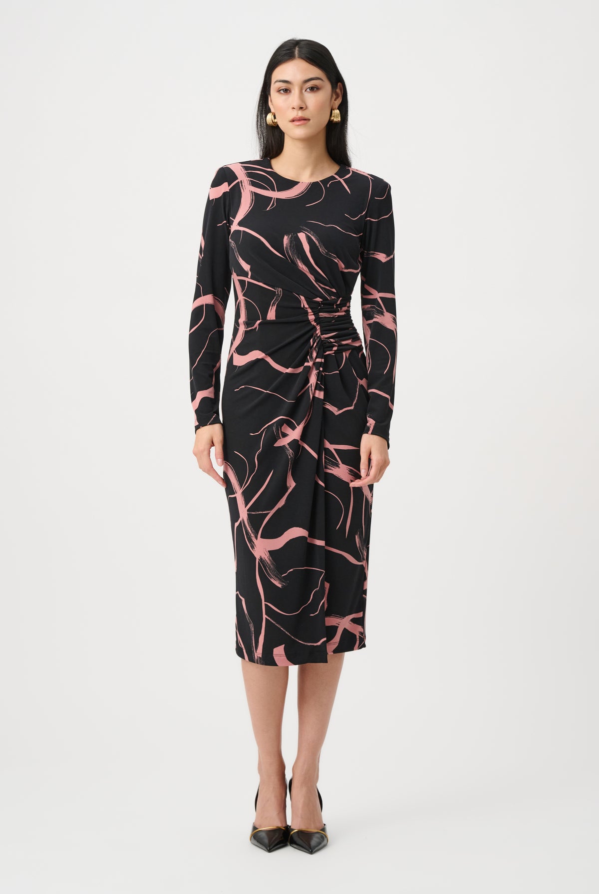 Joseph Ribkoff Silky Knit Printed Wrap Dress-263218, view 7
