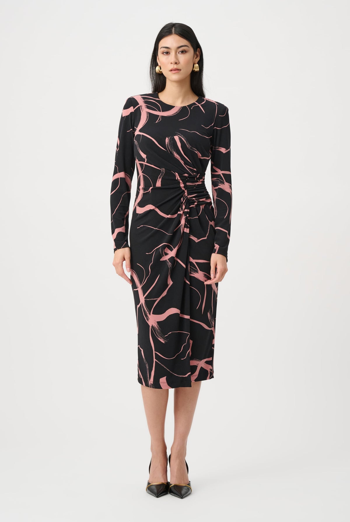 Joseph Ribkoff Silky Knit Printed Wrap Dress-263218, view 6