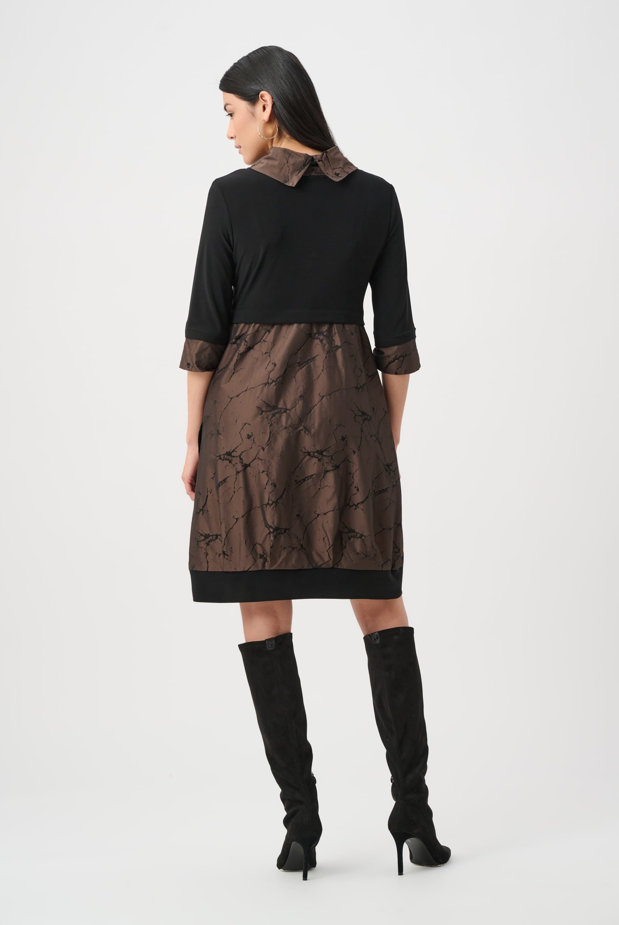 Jacquard Memory & Silky Knit cocoon Dress