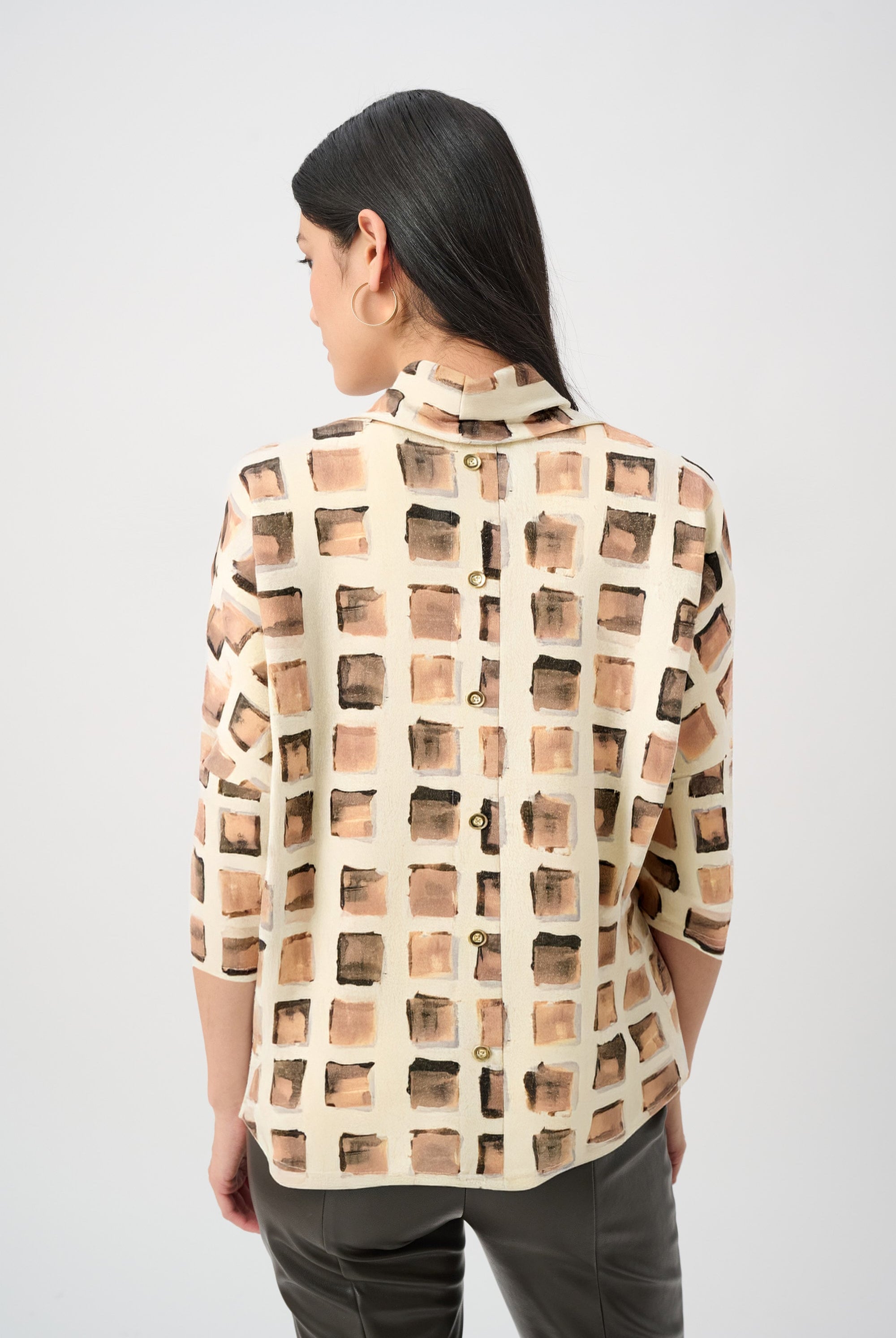 Lurex Sweater Abstract Print Boxy Tunic